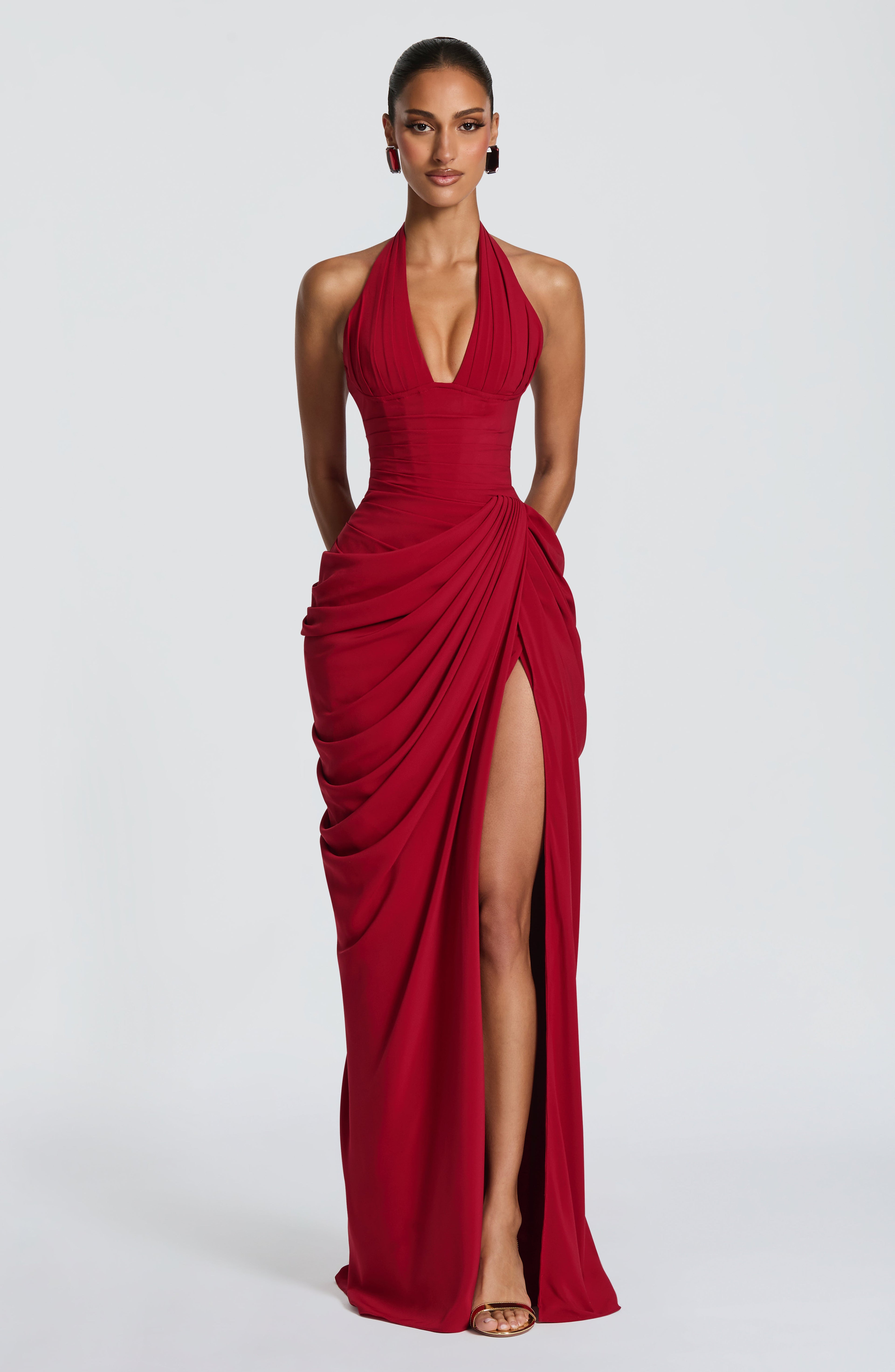 Minette Maxi Dress - Deep Red