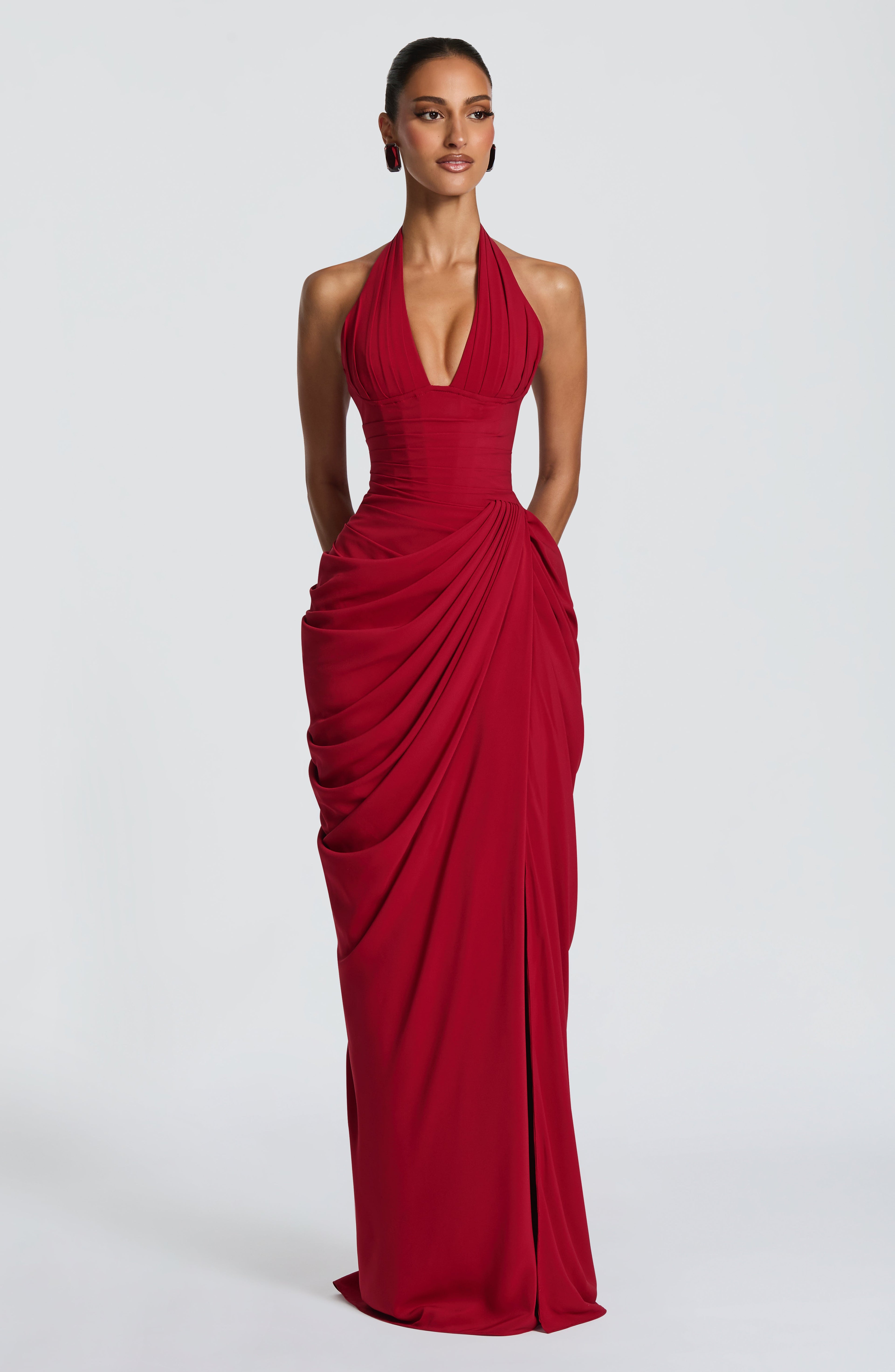 Minette Maxi Dress - Deep Red