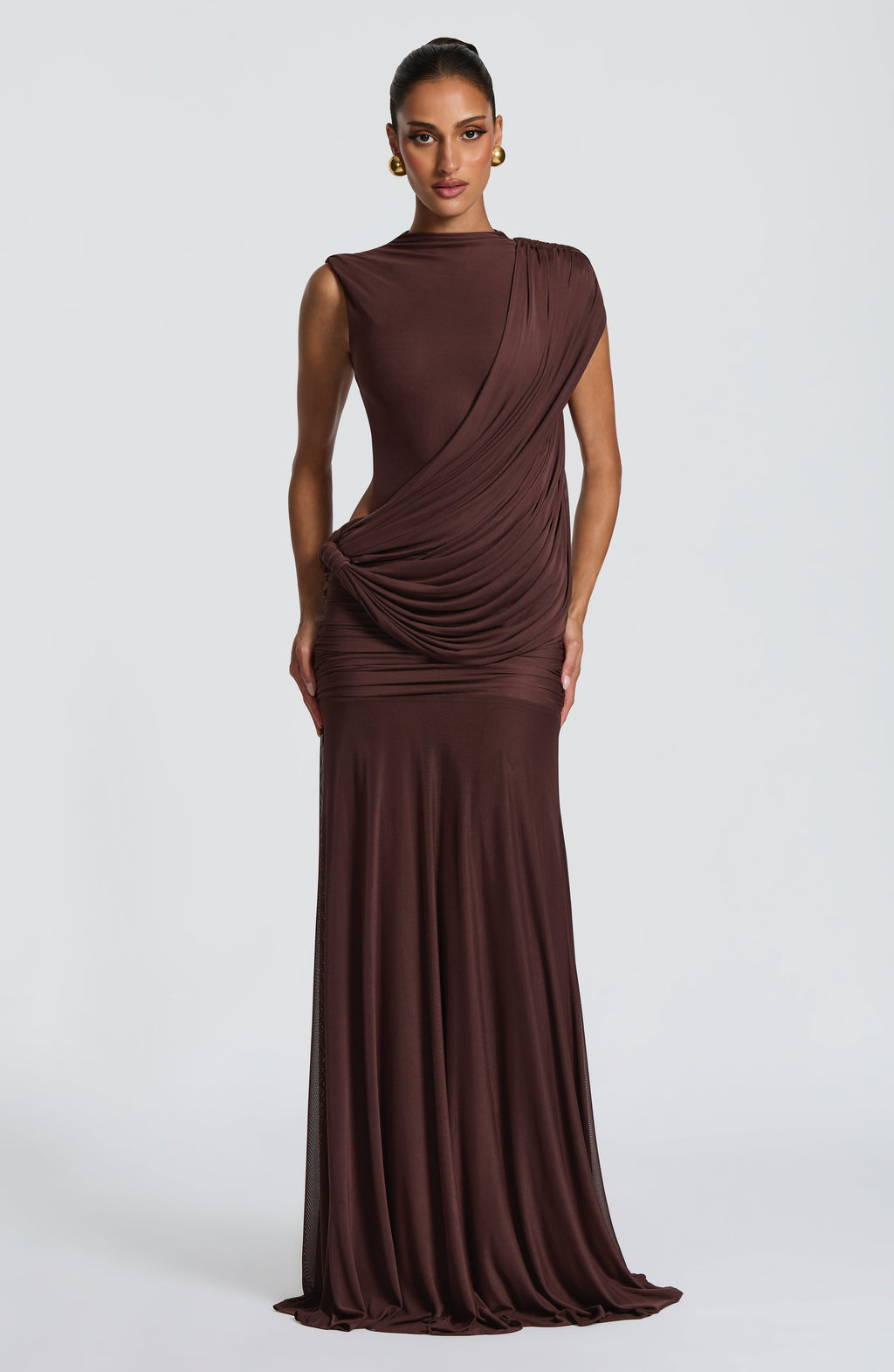 Mireya Maxi Dress - Plum Brown