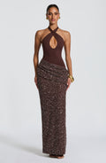 Solea Maxi Dress - Plum Brown