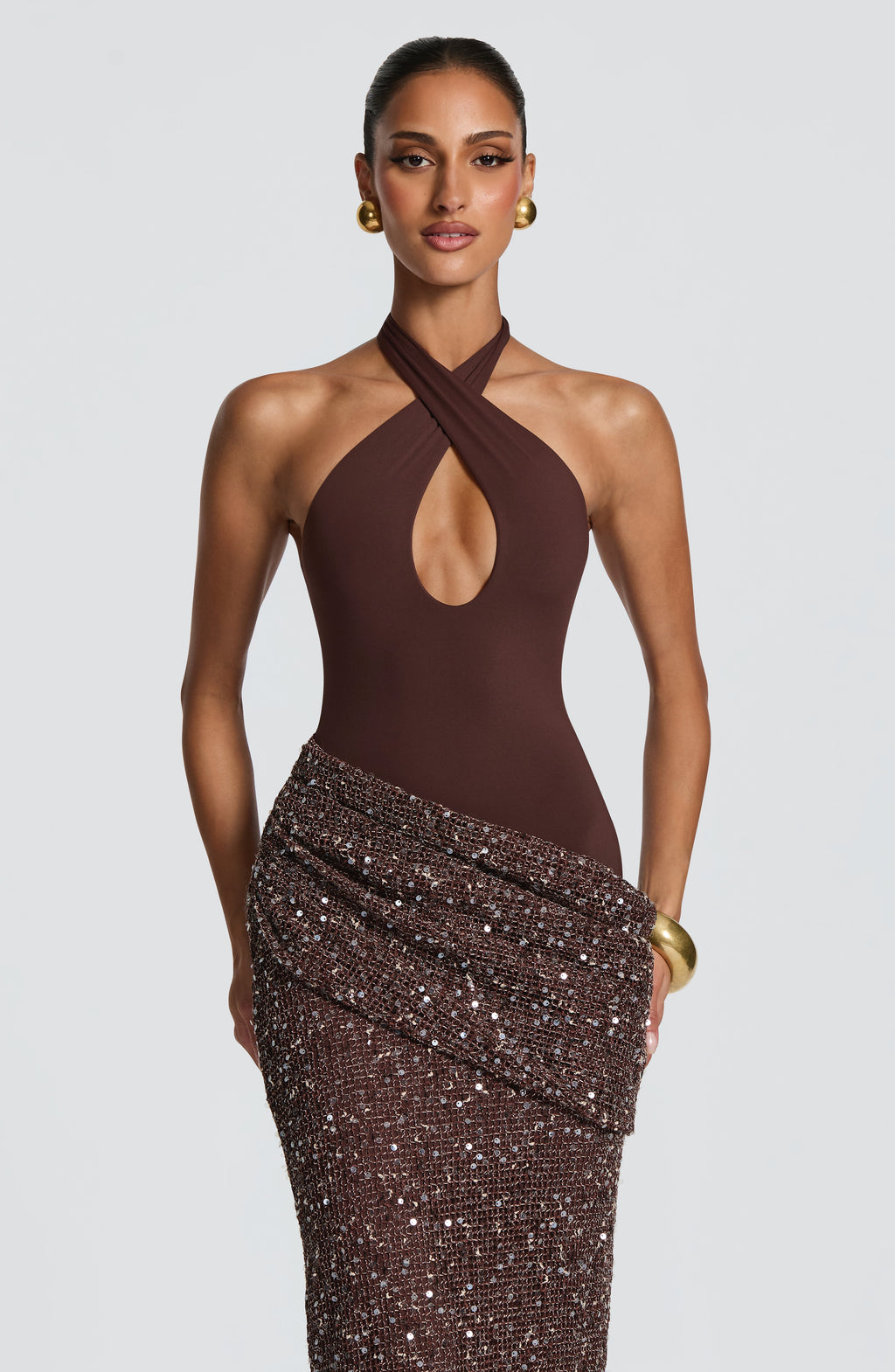 Solea Maxi Dress - Plum Brown