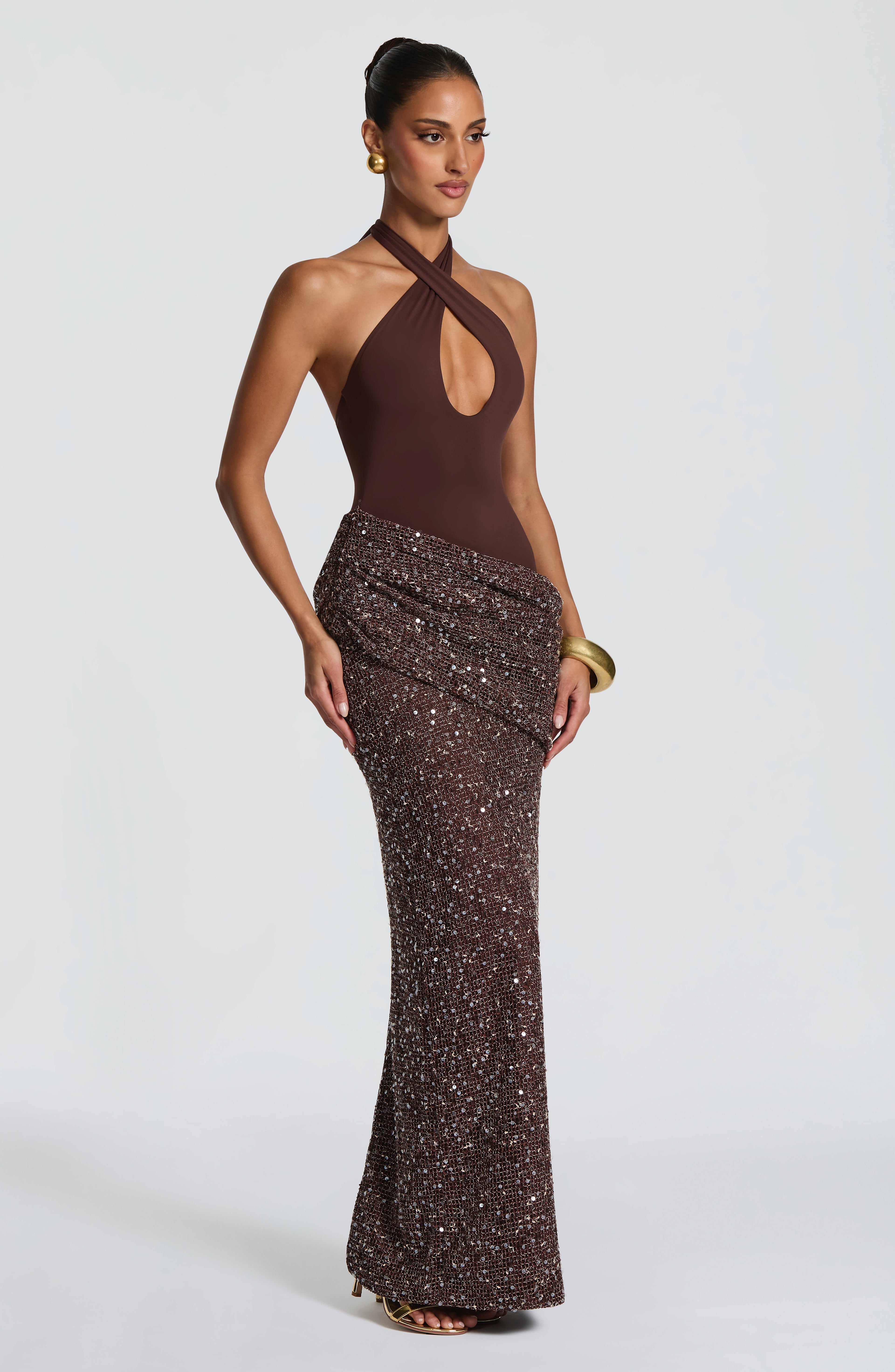Solea Maxi Dress - Plum Brown