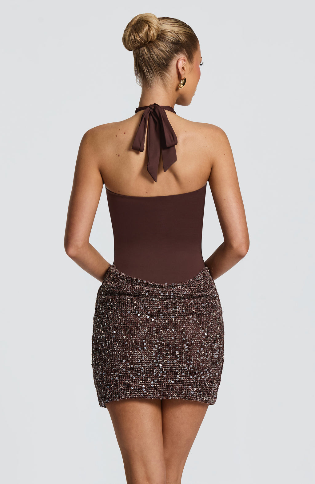 Solea Mini Dress - Plum Brown