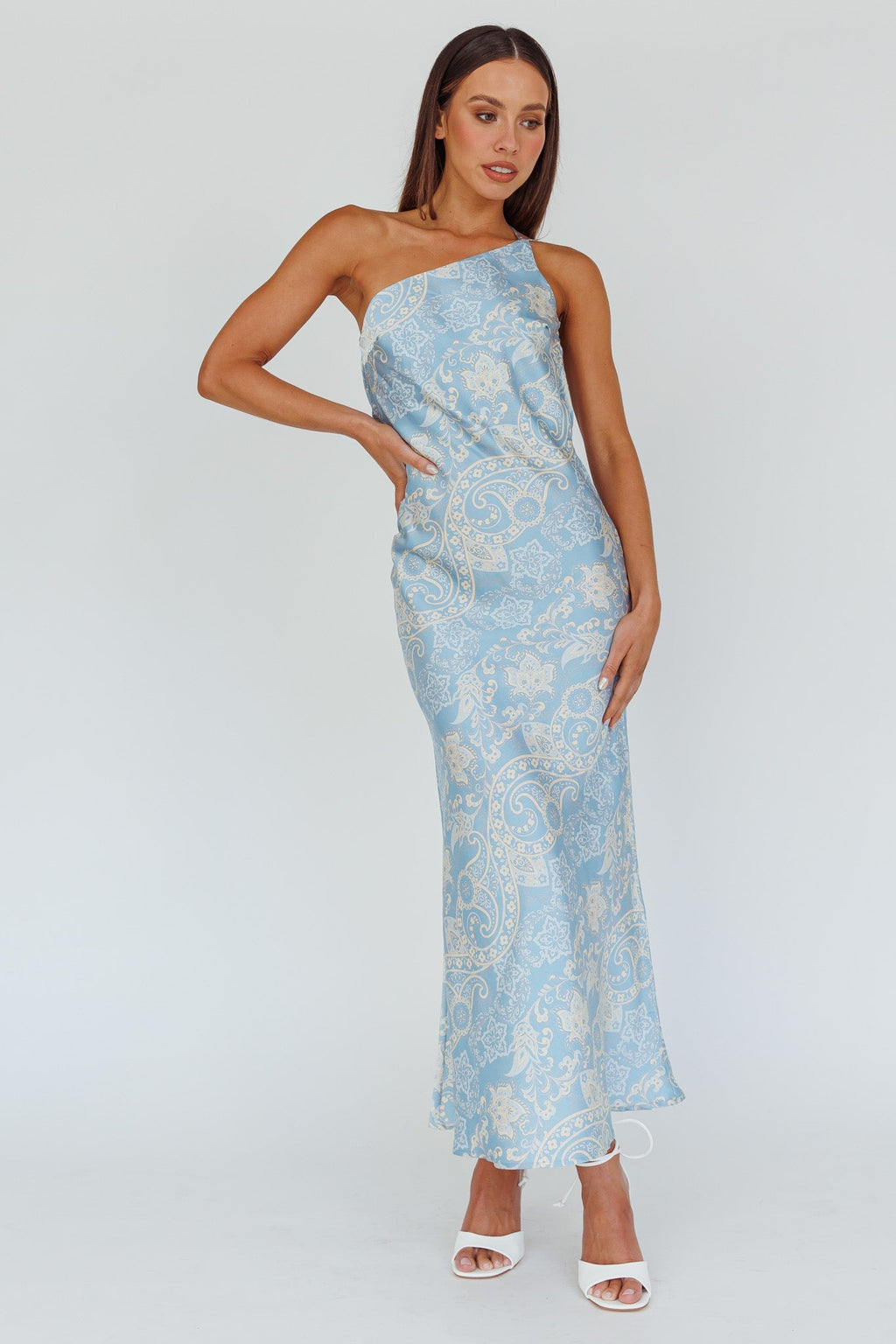 Eloah One-Shoulder Maxi Dress Blue Multi