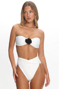 Monique High Waist Twist Bikini Bottom Ivory
