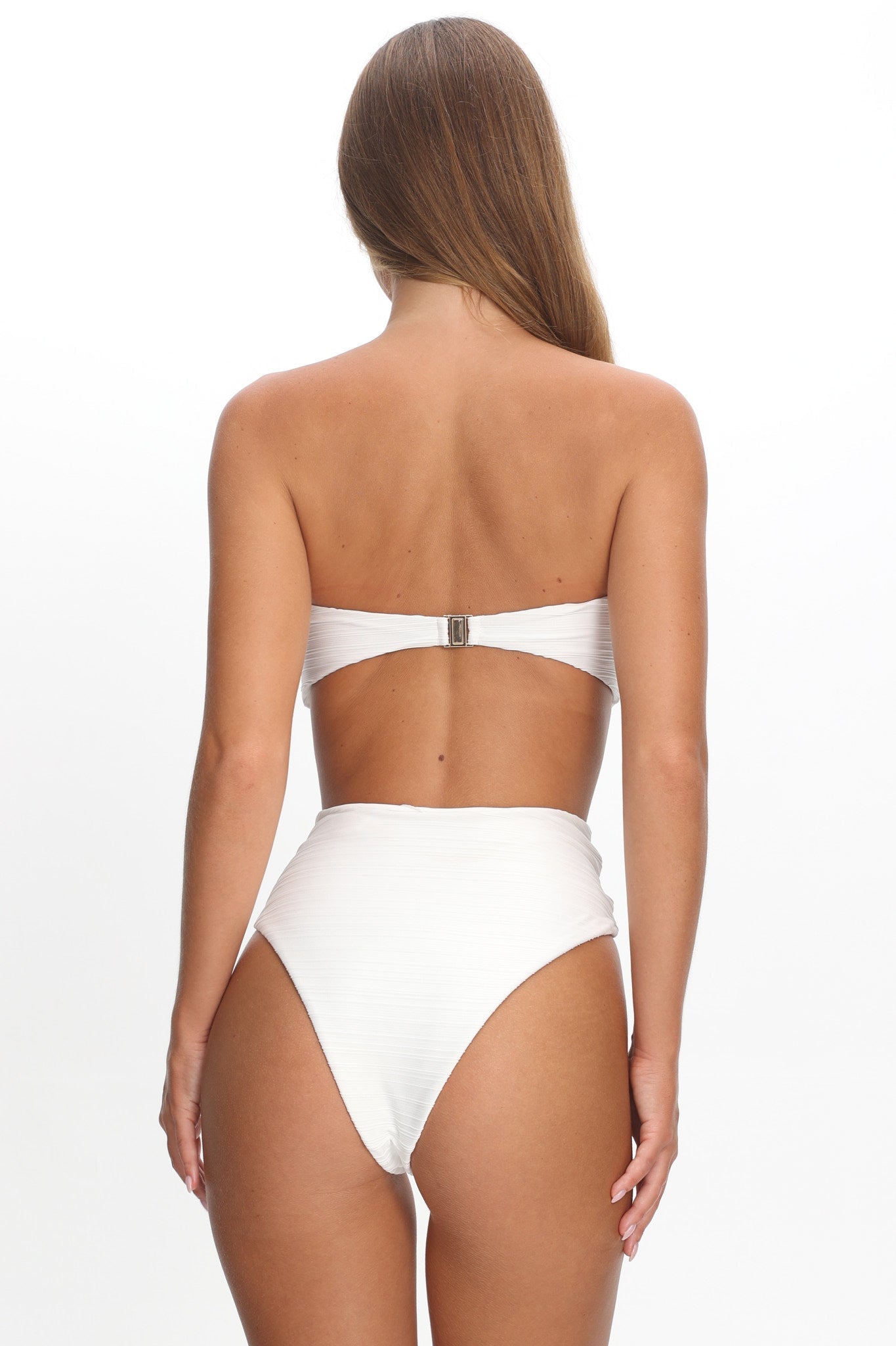 Monique High Waist Twist Bikini Bottom Ivory