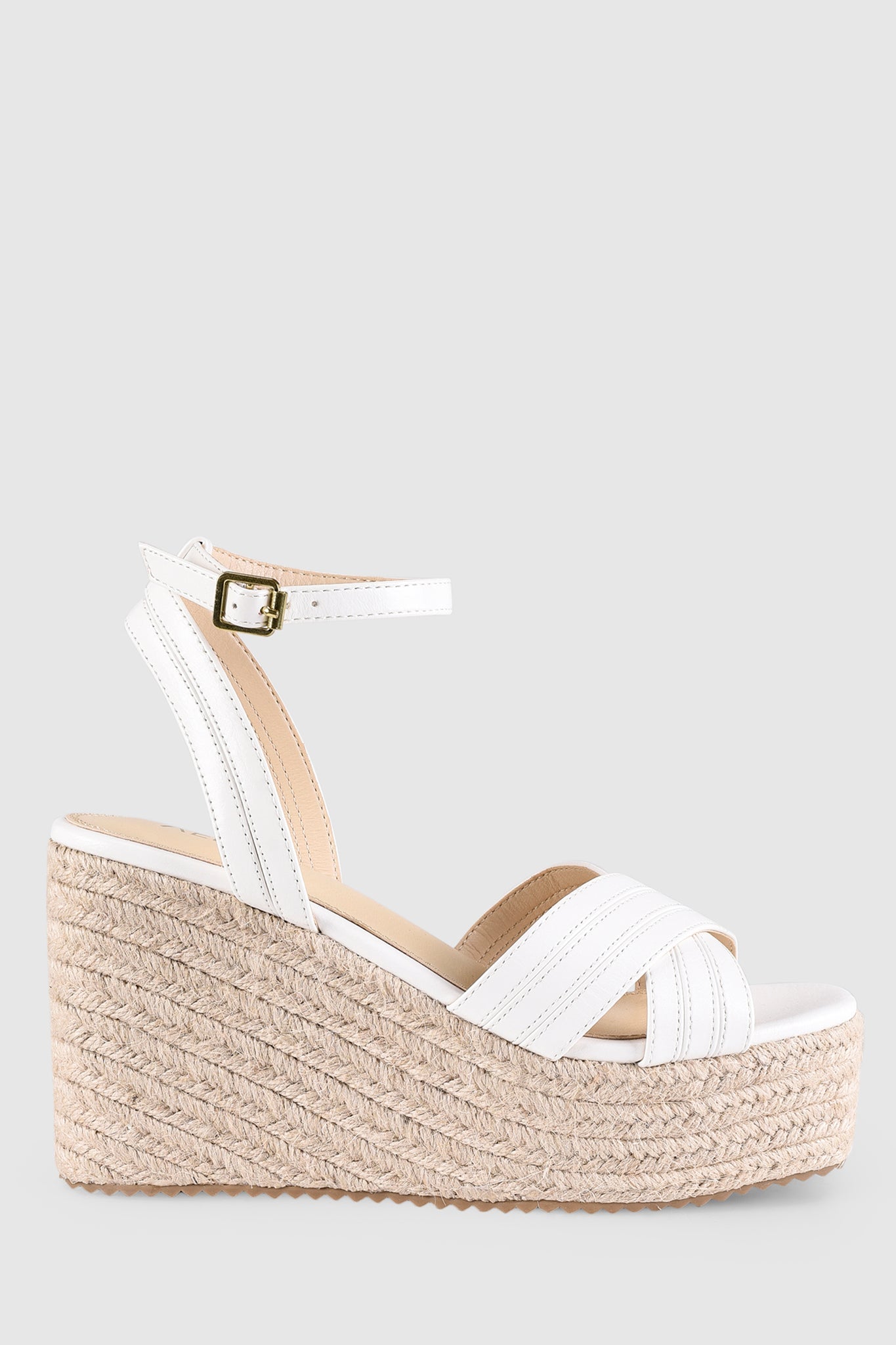 VERALi Callie Rope Wedges White Softee