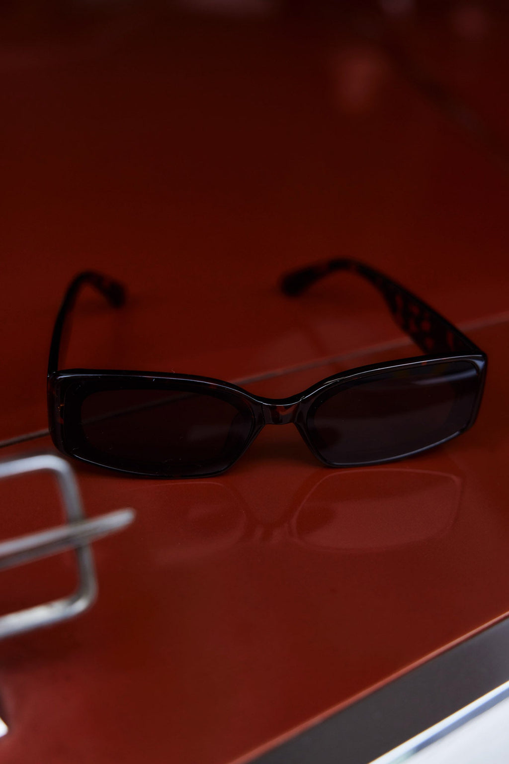 Kendall Slim Rectangle Sunglasses Tortoiseshell Brown