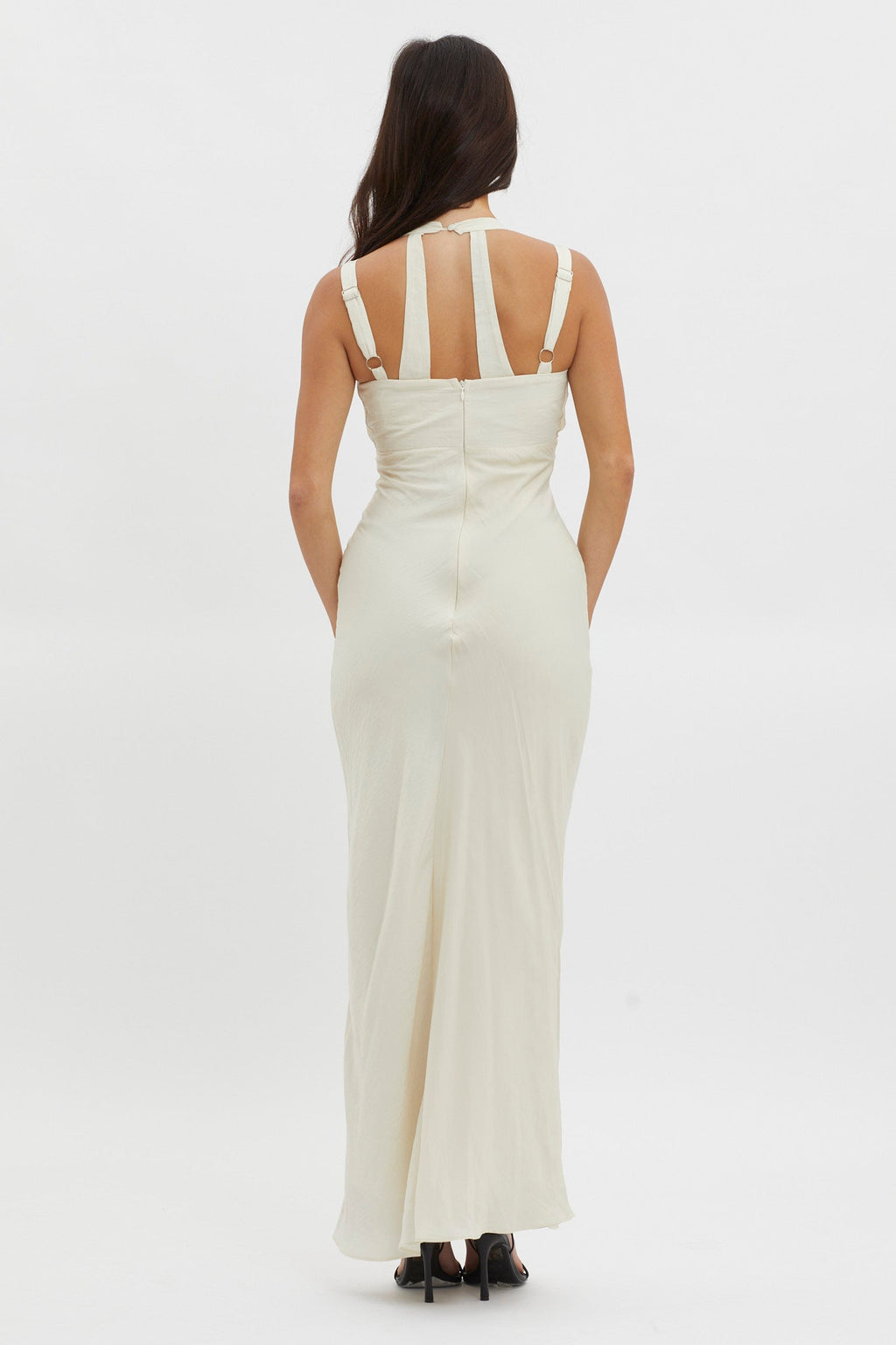 Stellar Twist Bodice Multi-Strap Dress Oyster