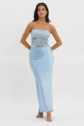Moon Magic Floral Bodice Dress Blue