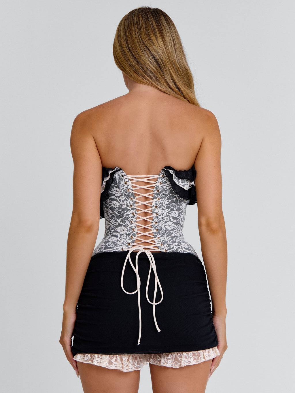 SOLARA PLAYSUIT CREAM BLACK