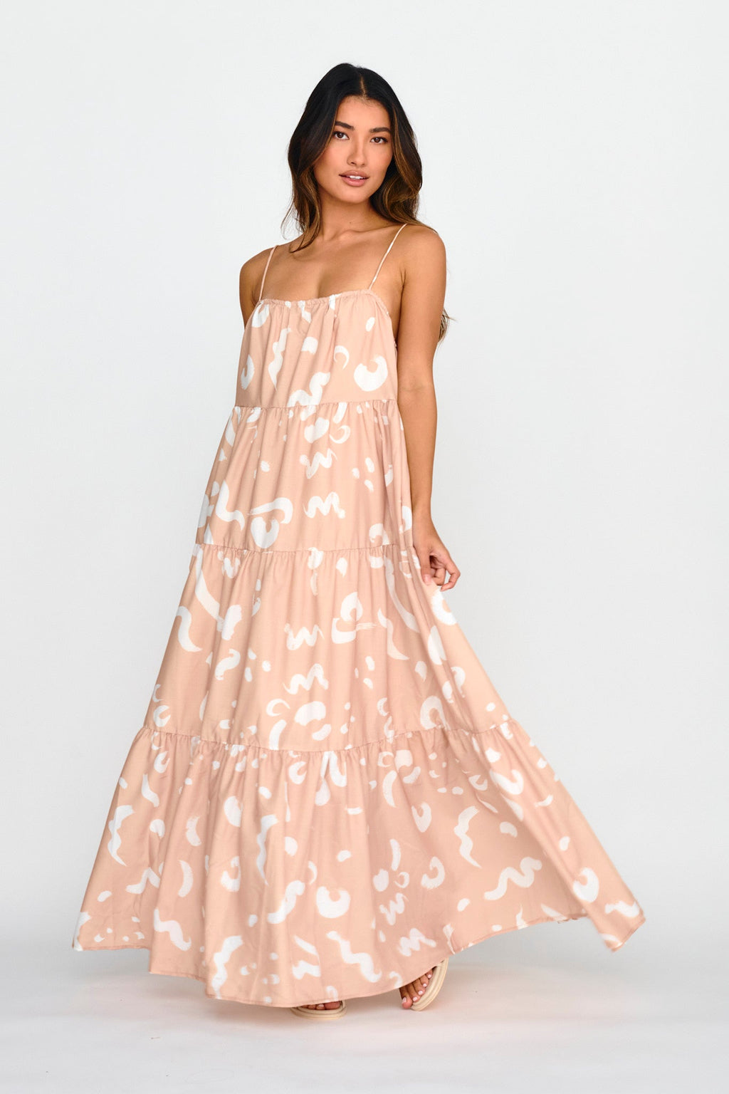 Bora Bora Tied Back Maxi Dress Print Beige