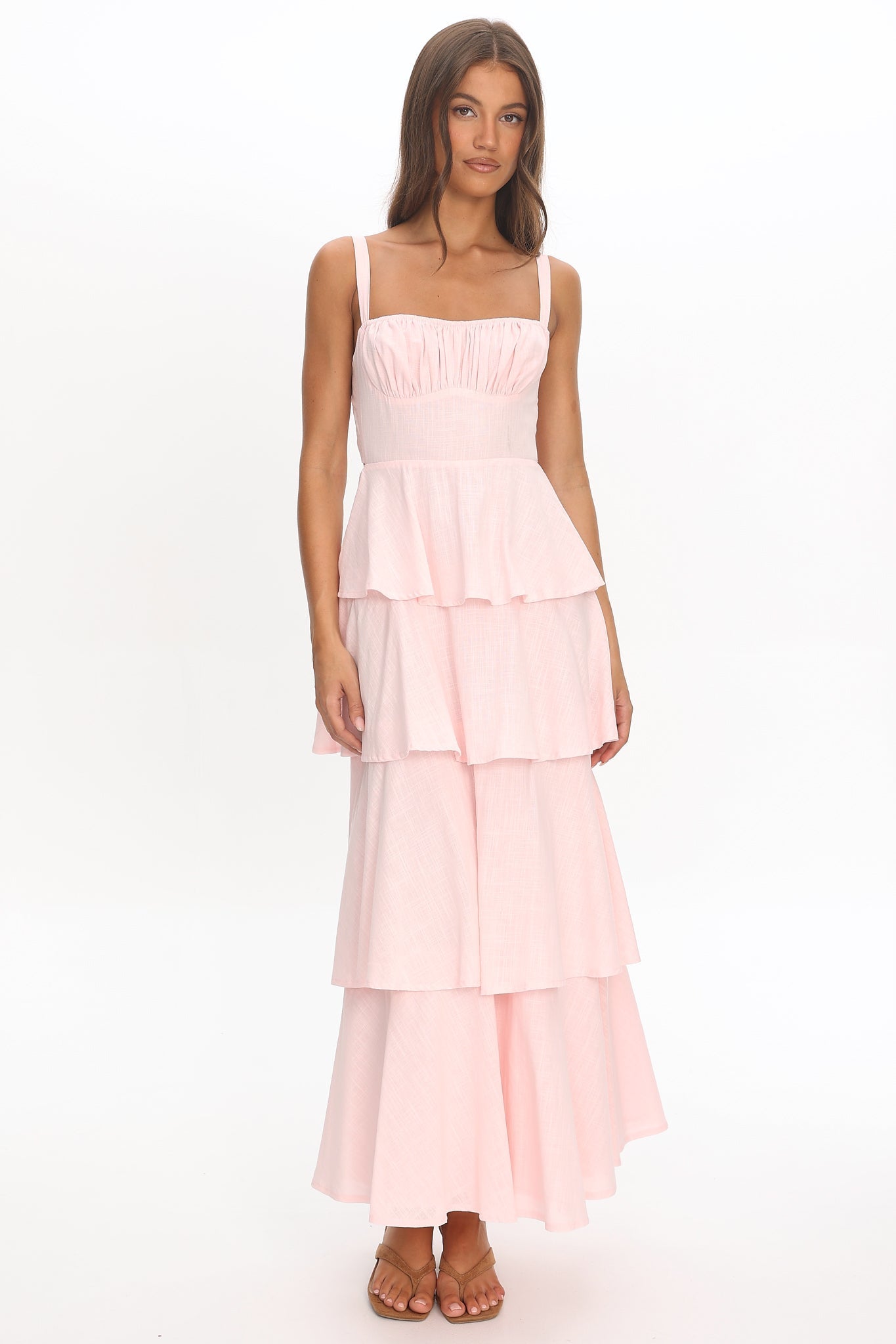 Provence Bloom Tiered Maxi Dress Rosewater