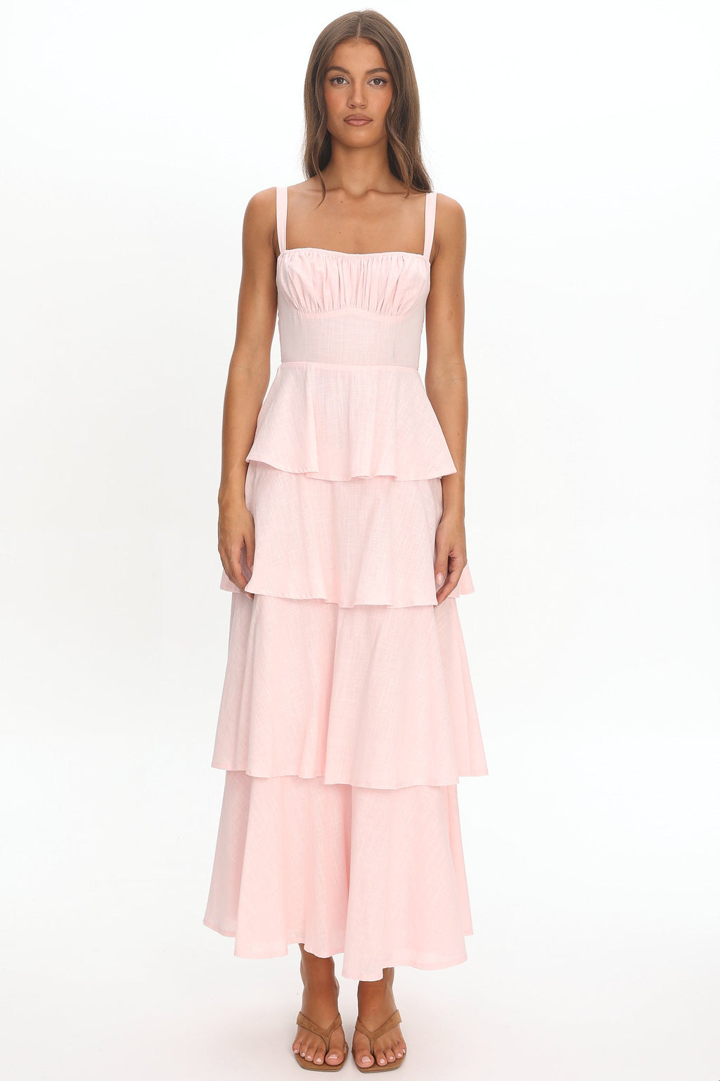 Provence Bloom Tiered Maxi Dress Rosewater