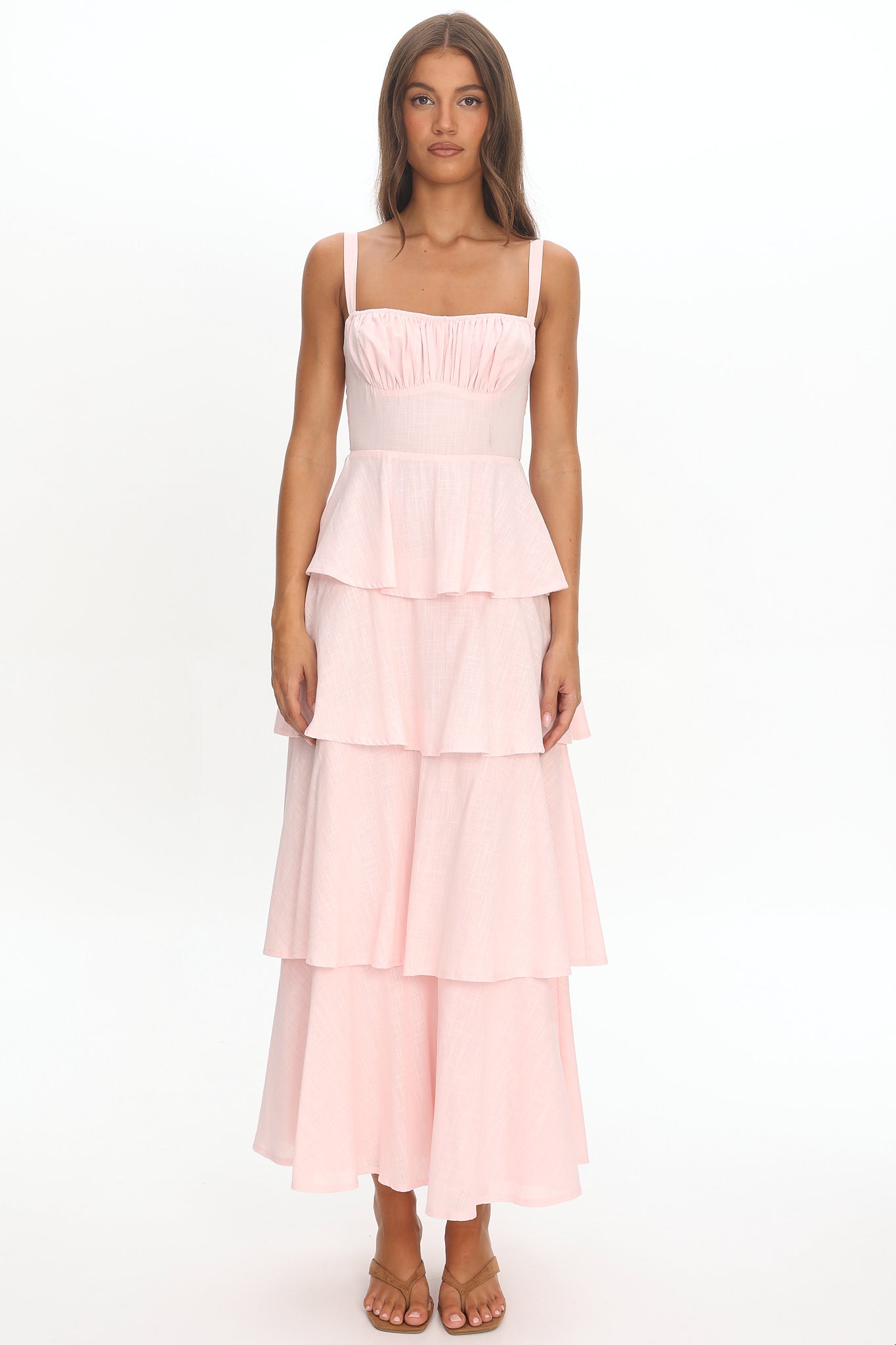 Provence Bloom Tiered Maxi Dress Rosewater