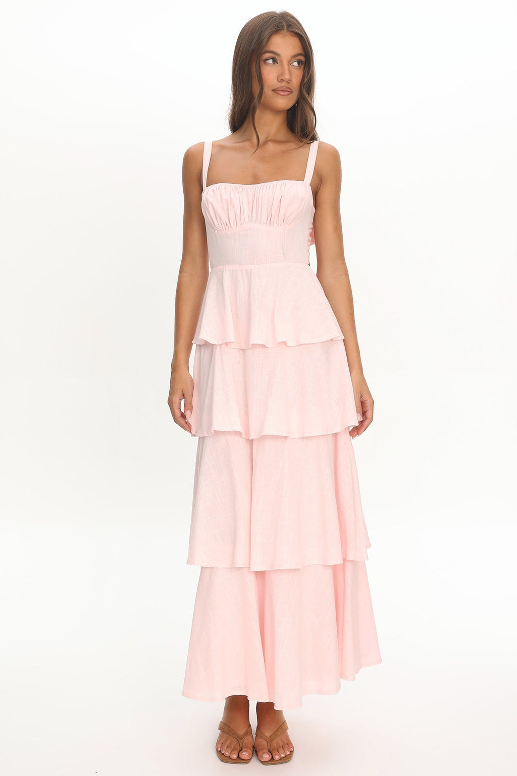 Provence Bloom Tiered Maxi Dress Rosewater