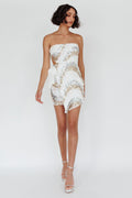 Eyes For You Waist Tie Mini Dress Sequin White
