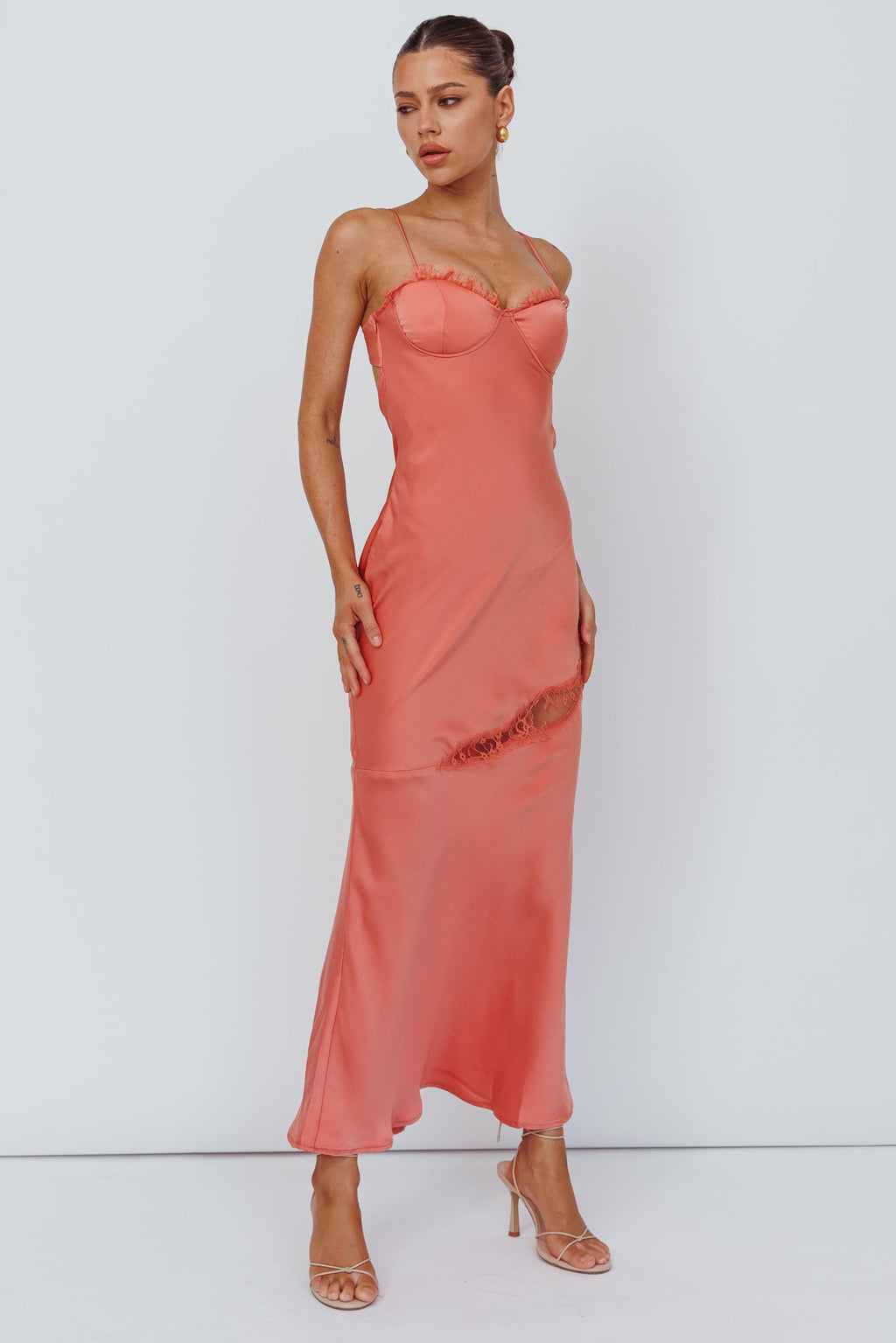 Sweet Talker Lace Trim Midi Dress Mango
