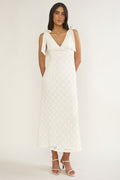 Mykonos Morning Tied Shoulder Maxi Dress Crochet White