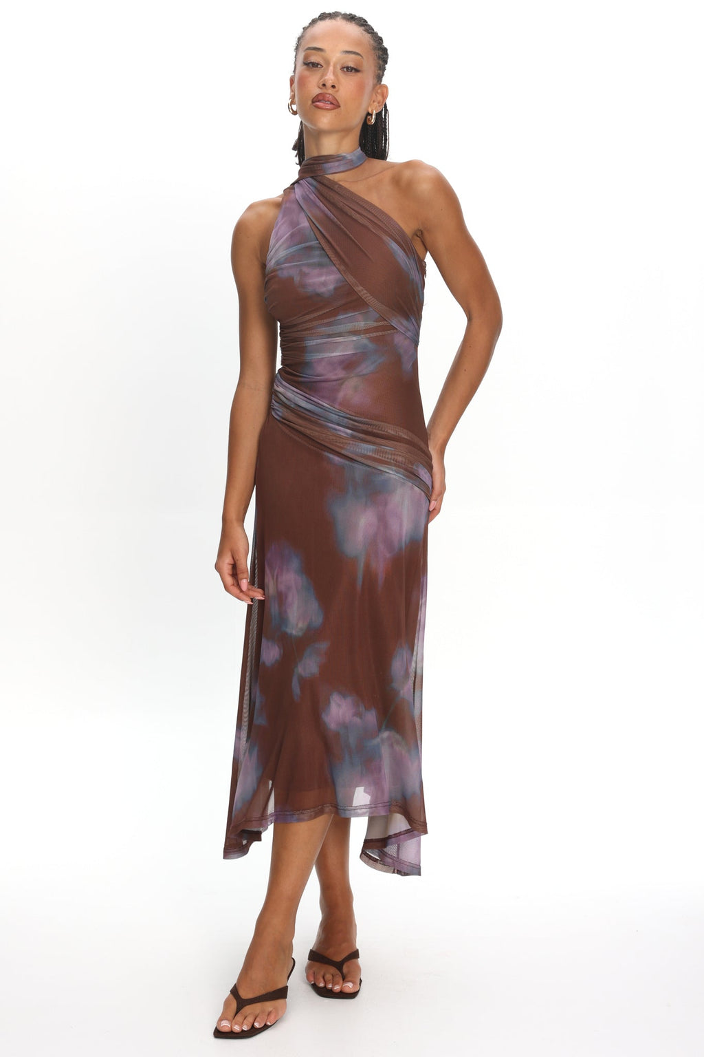 Solene Midi Dress Chocolate