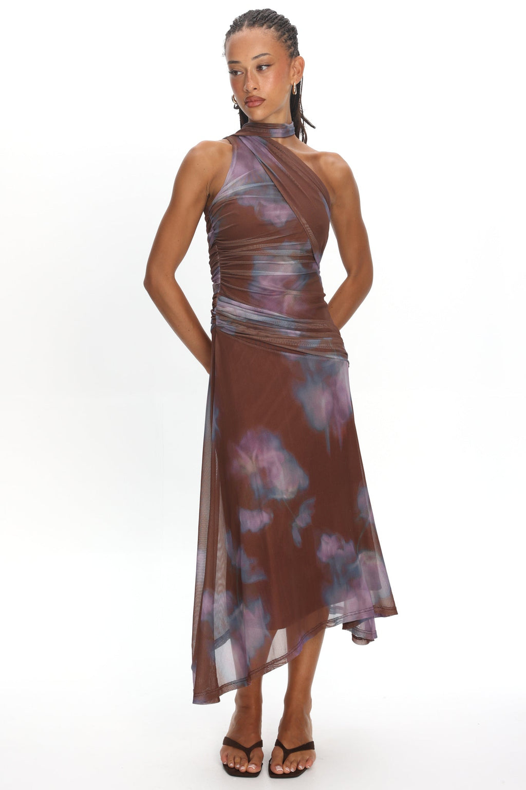 Solene Midi Dress Chocolate