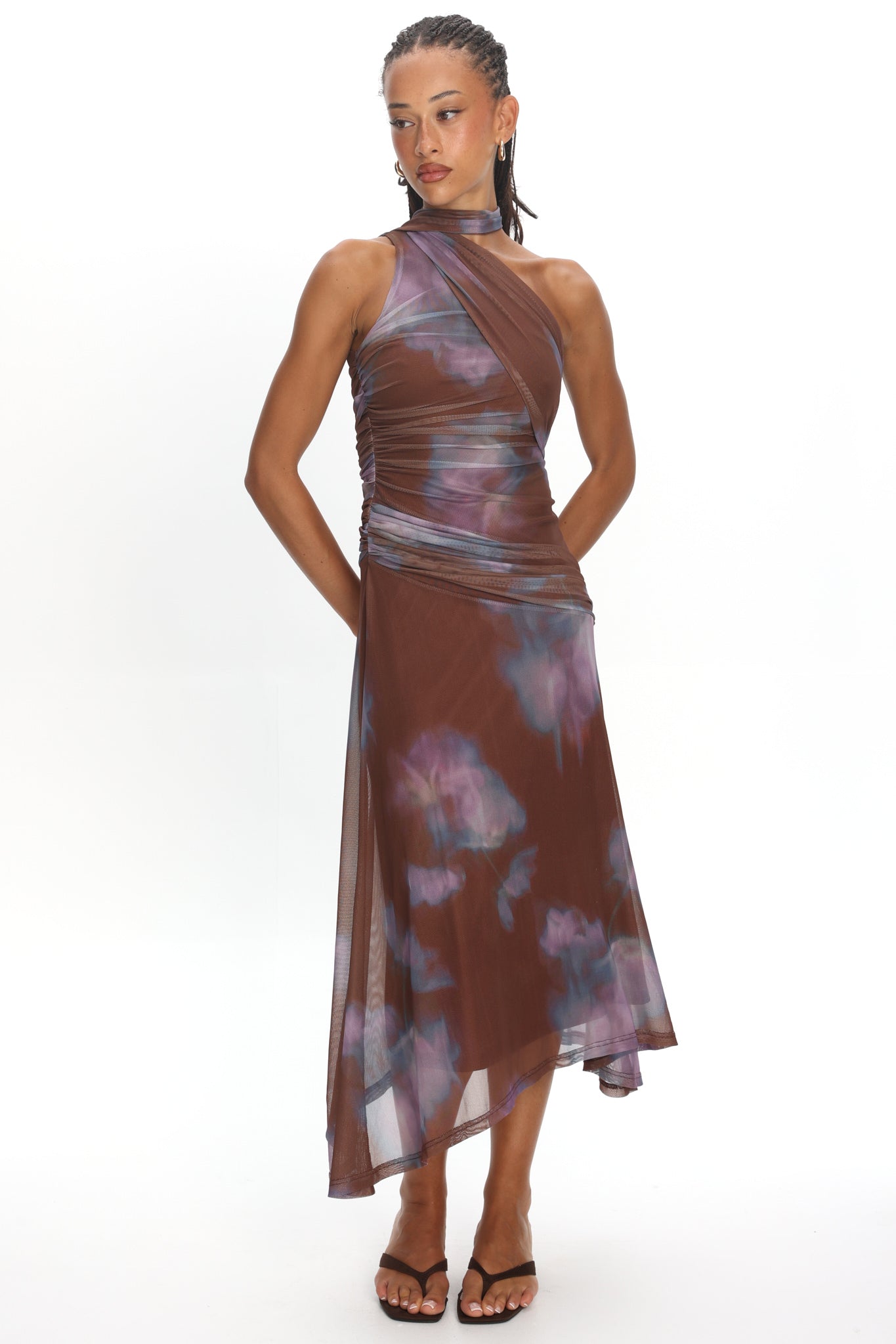 Solene Midi Dress Chocolate
