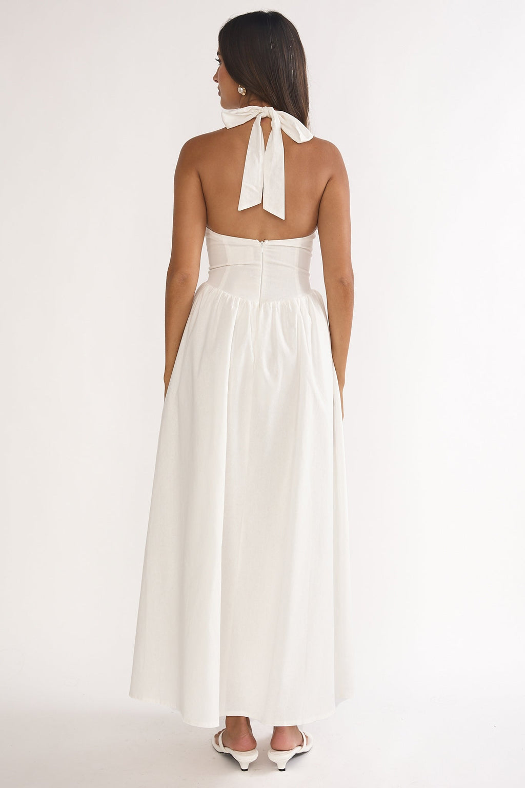 El Corazon High Halterneck Maxi Dress White