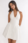 El Corazon Halterneck Mini Dress White