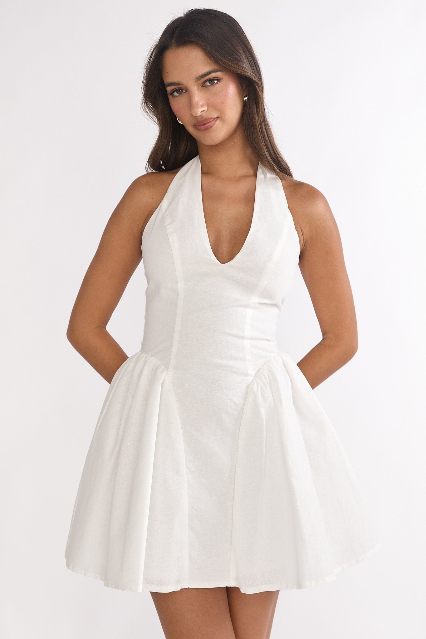 El Corazon Halterneck Mini Dress White