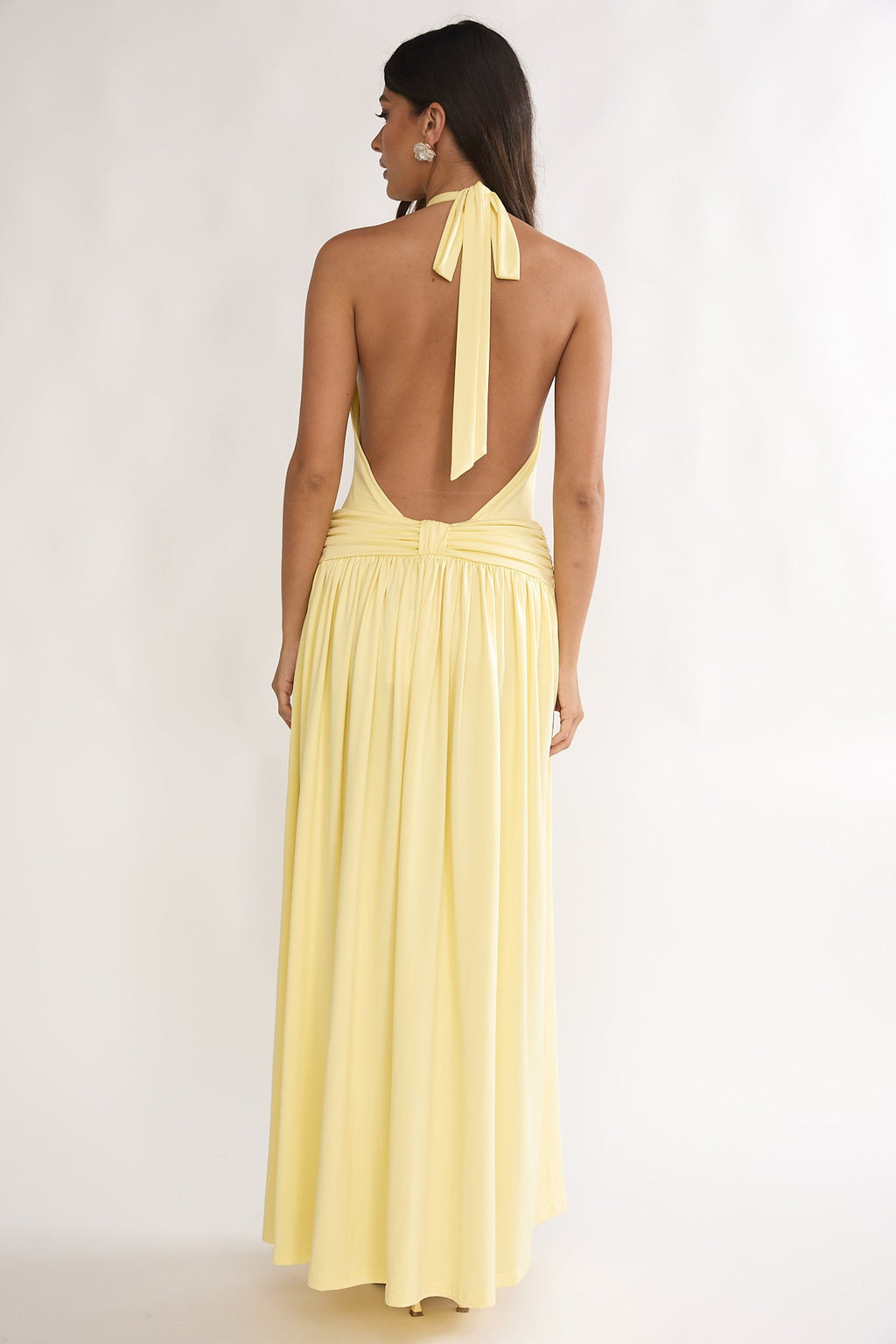 Trouville Backless Halter Maxi Dress Sunflower