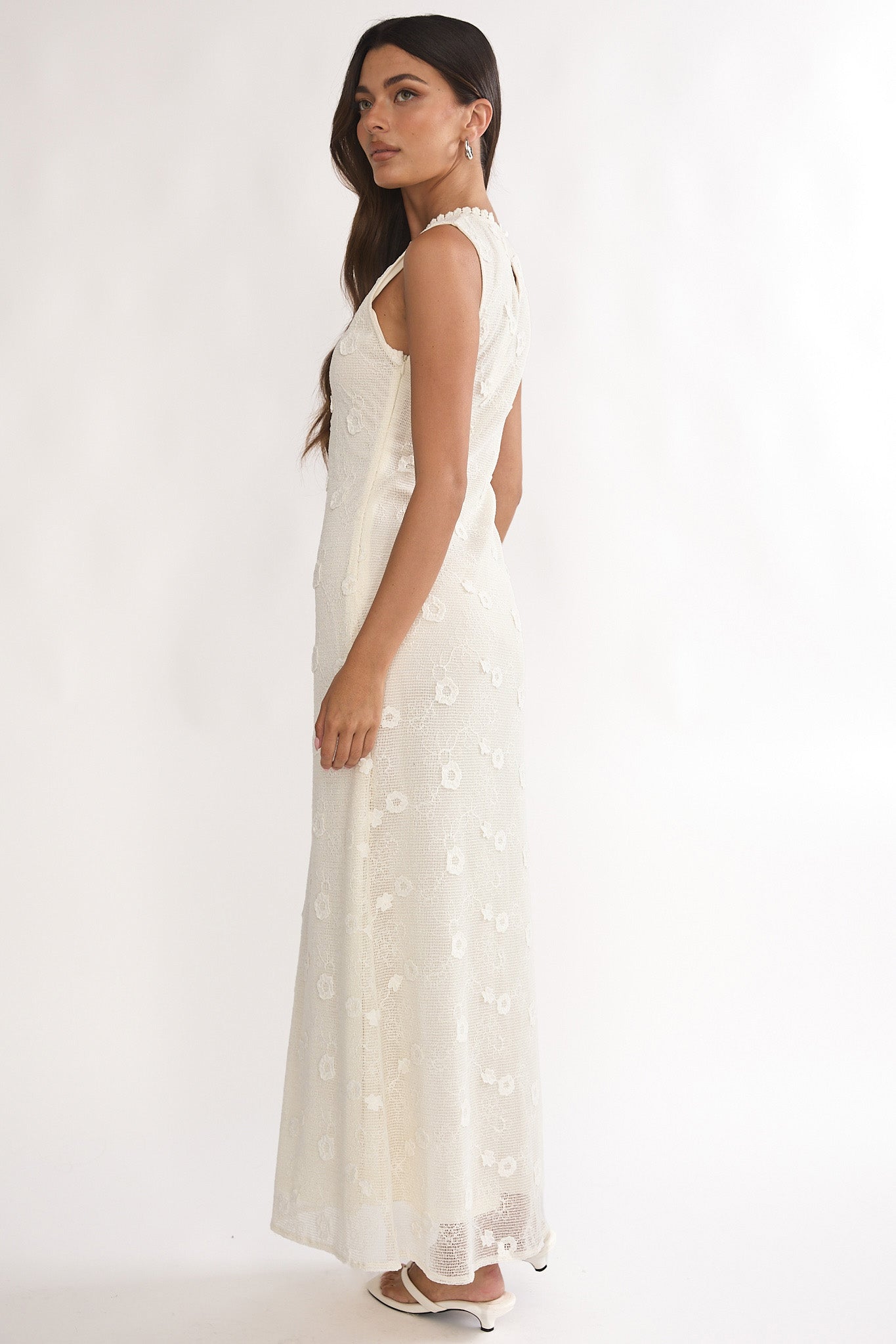 Kensi Sleeveless Crochet Maxi Dress Oat