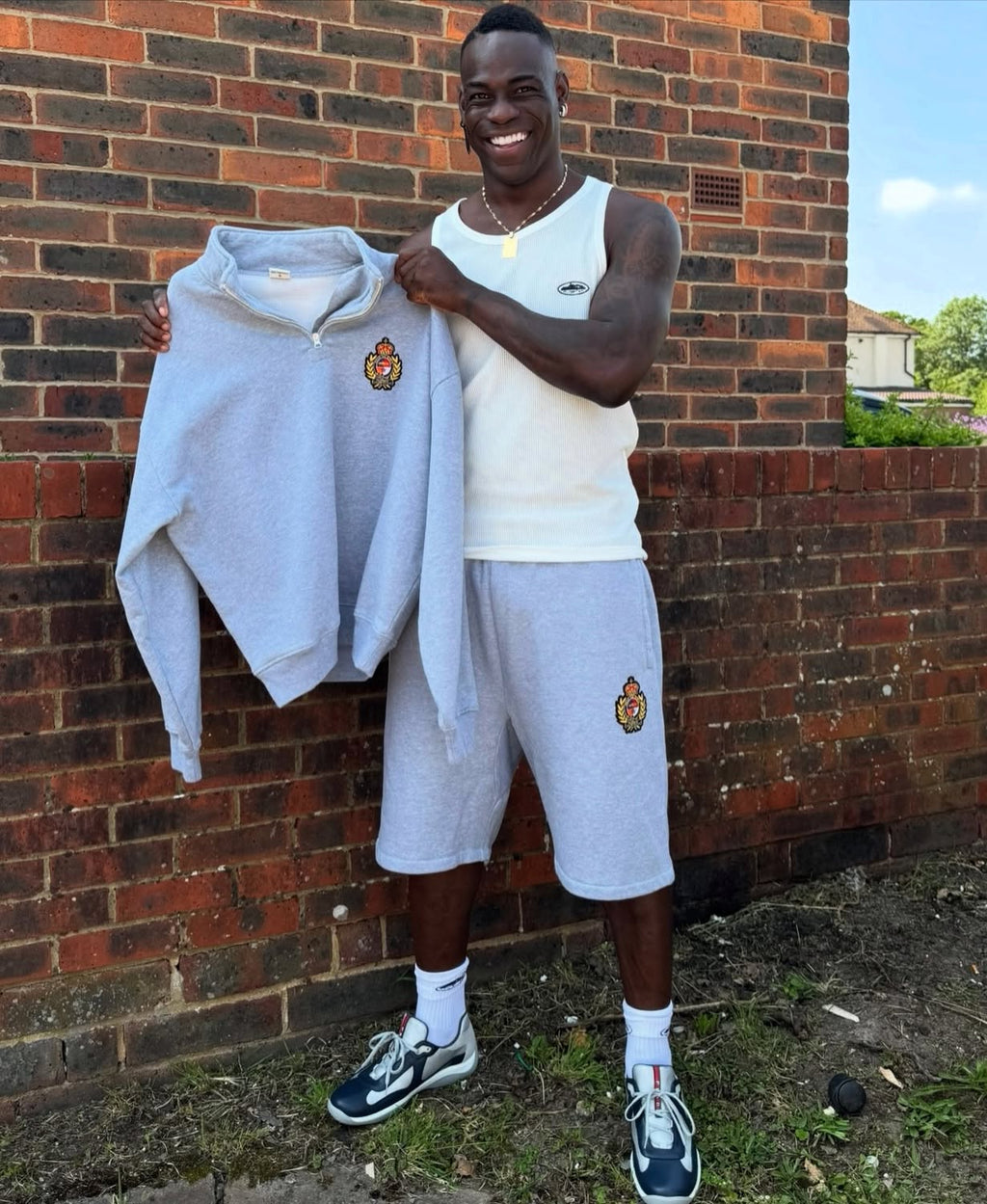 Corteiz Royal Crest Shorts Set Grey