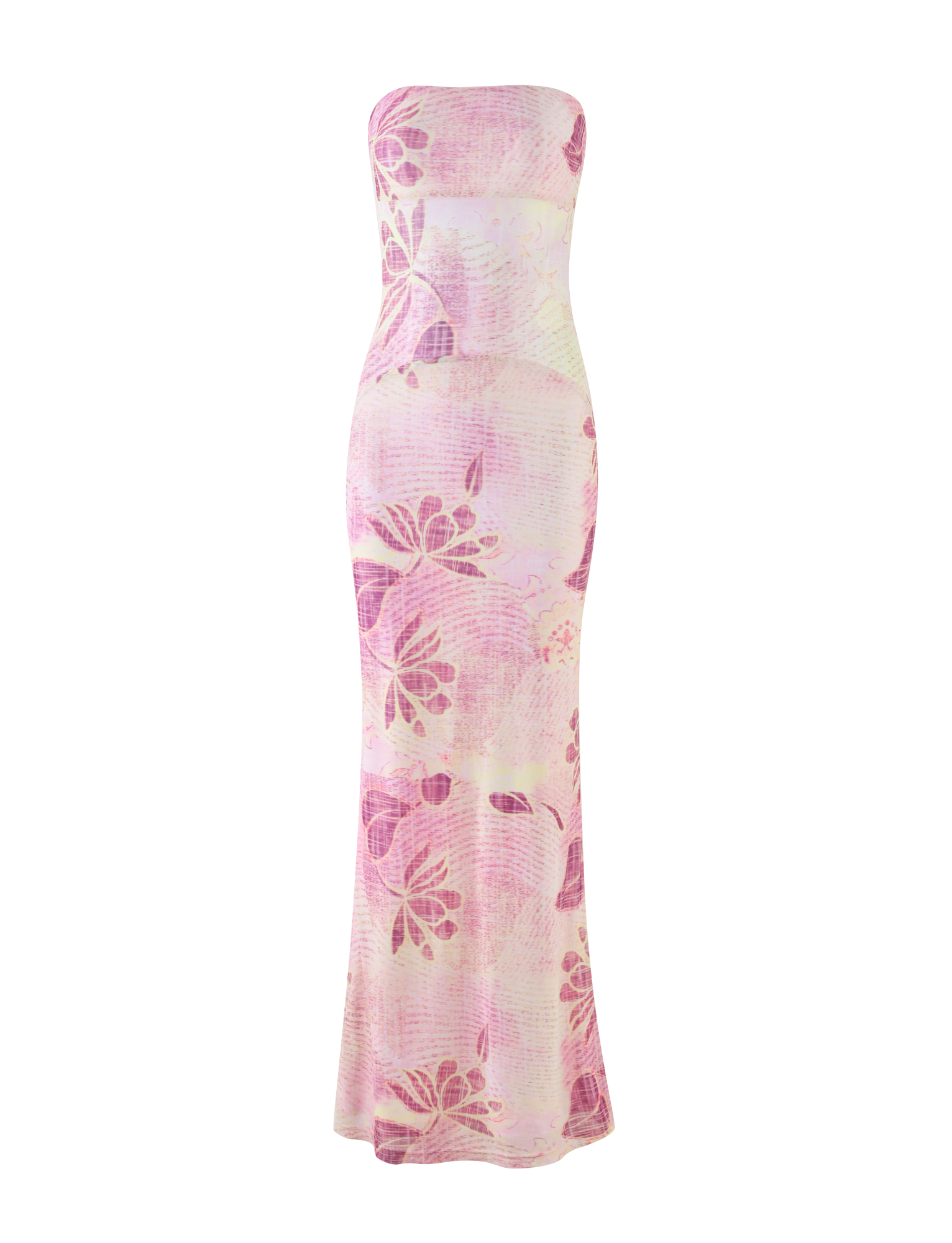 MORGAN MESH DRESS - GRUNGE FLORAL MAGENTA