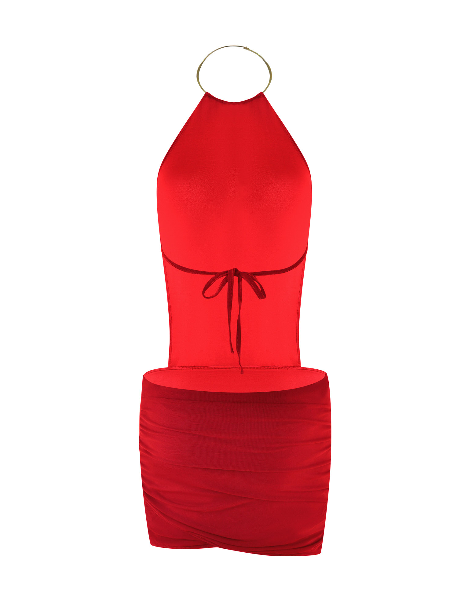 EVANNA MINI DRESS - DEEP RED