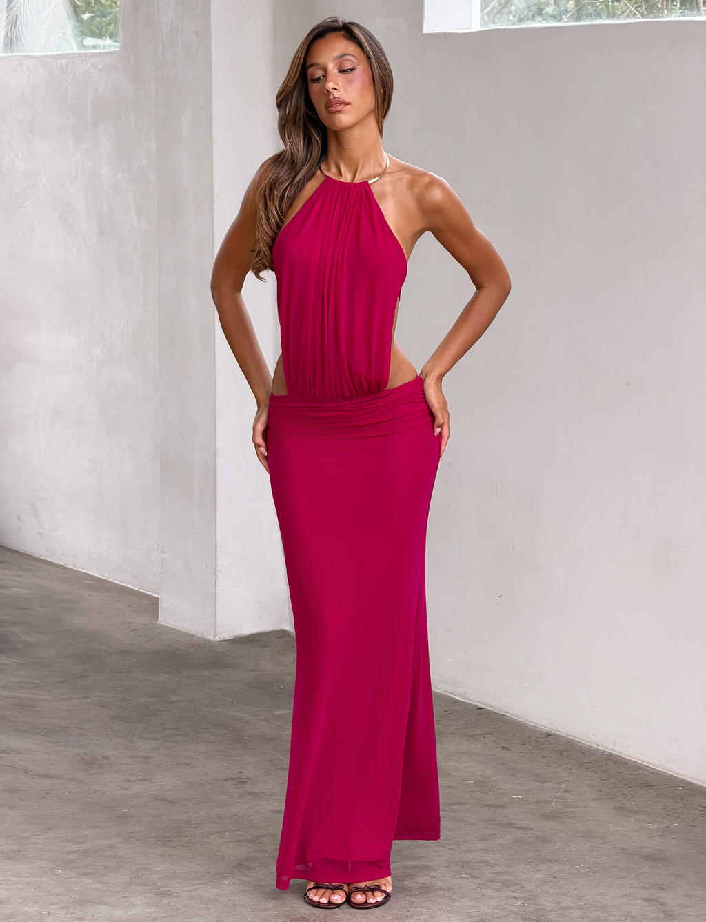 EVANNA MAXI DRESS - BERRY