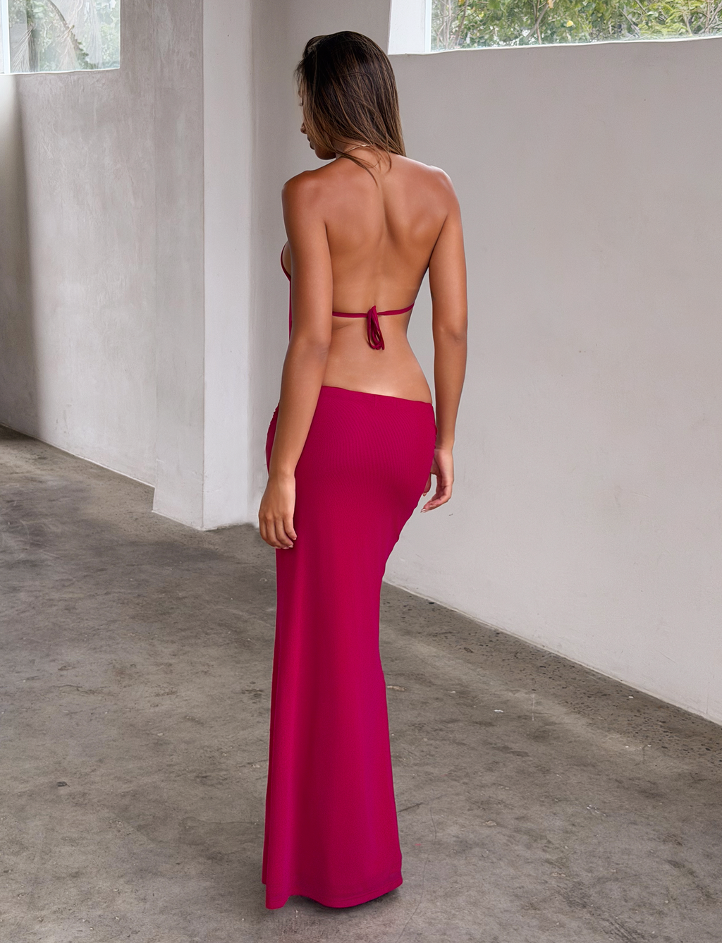 EVANNA MAXI DRESS - BERRY