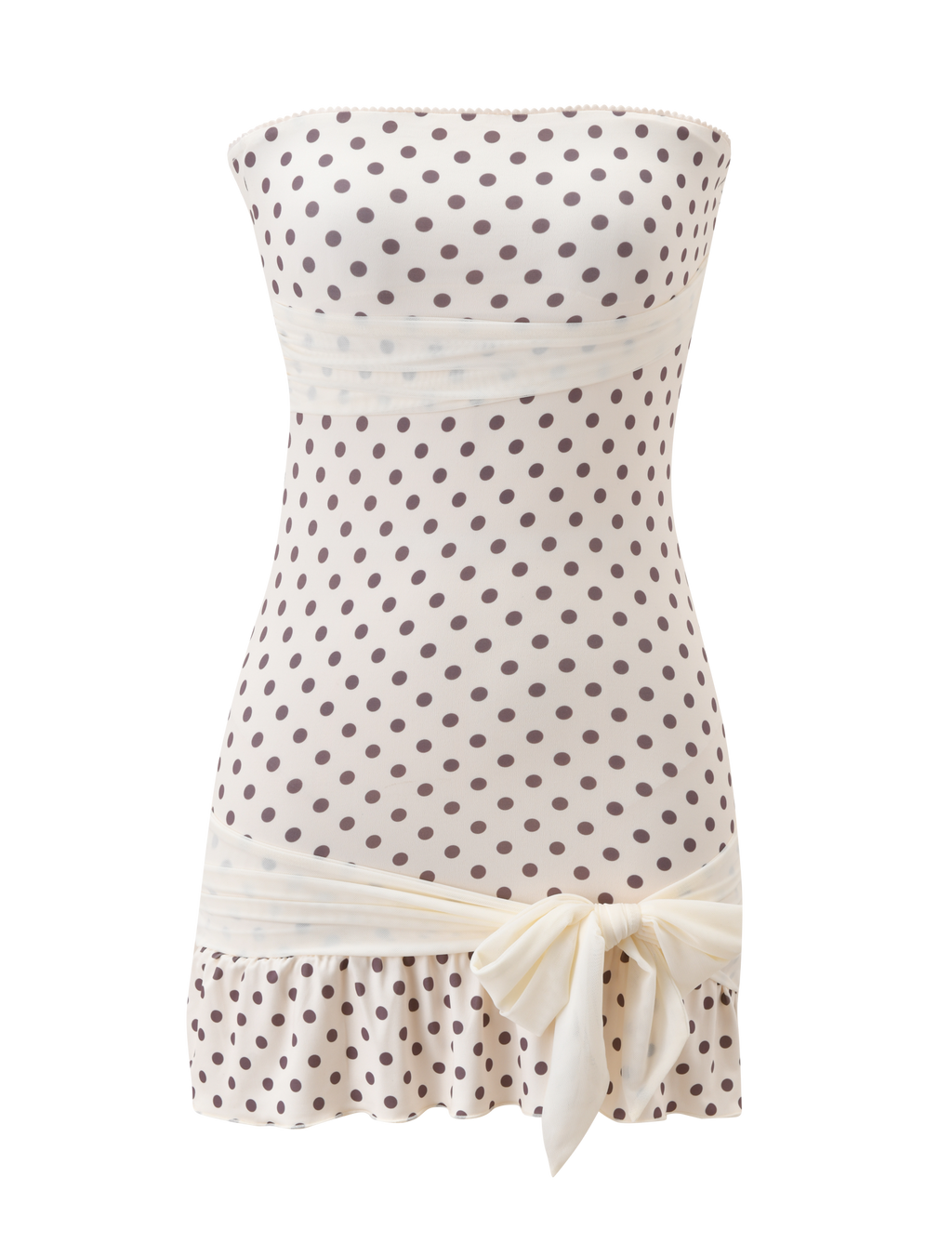 TOVE MINI DRESS - WHITE POLKA DOT