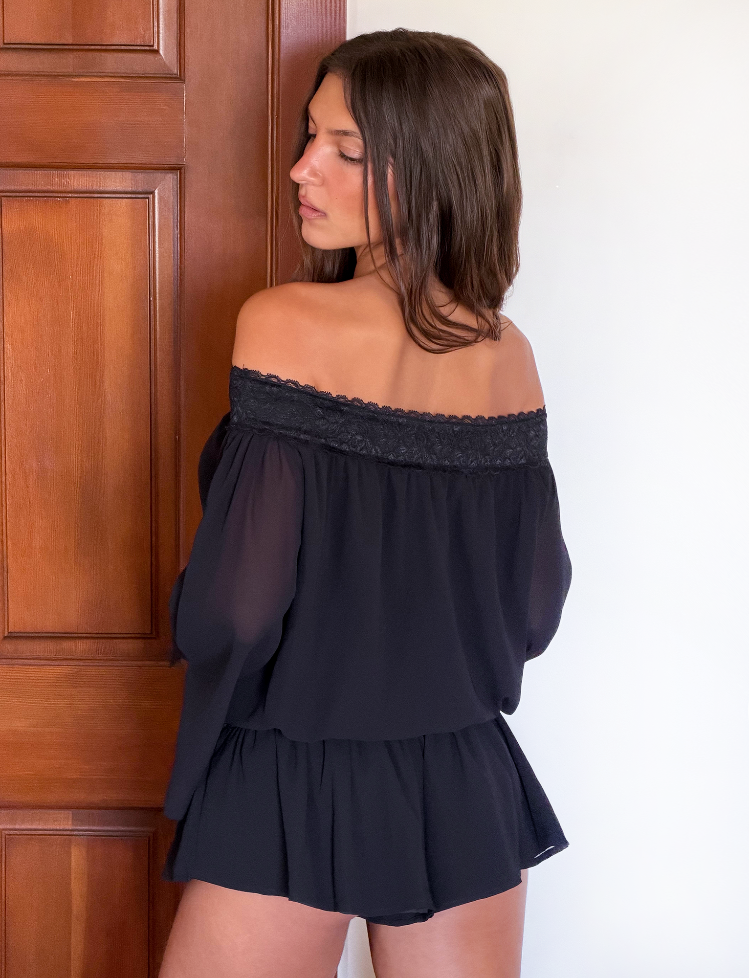 TESSIE PLAYSUIT - BLACK