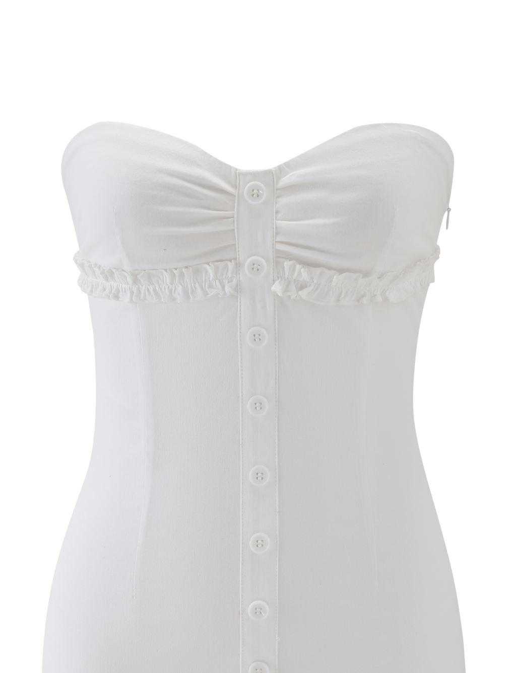 KITTIE STRAPLESS DRESS - WHITE
