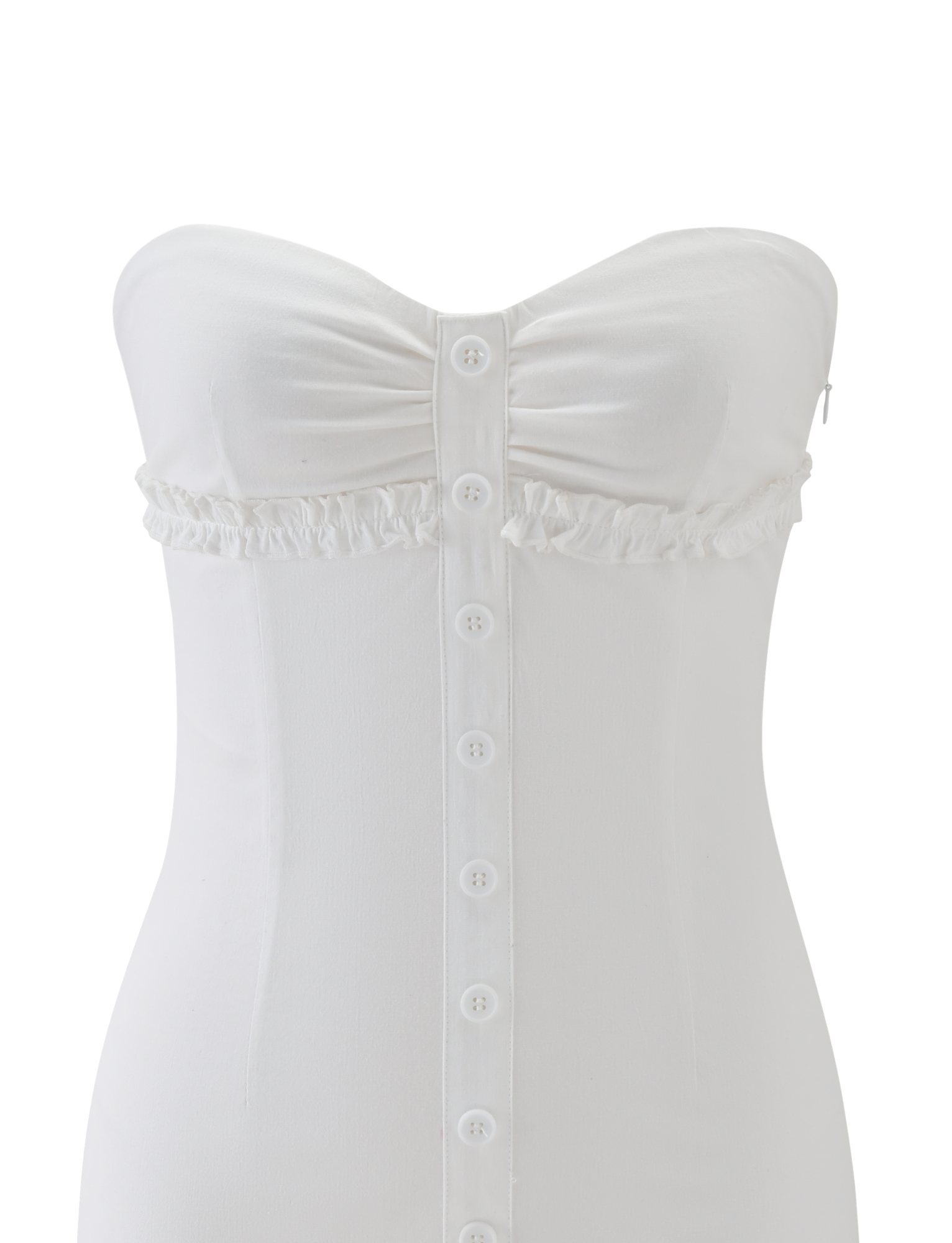 KITTIE STRAPLESS DRESS - WHITE