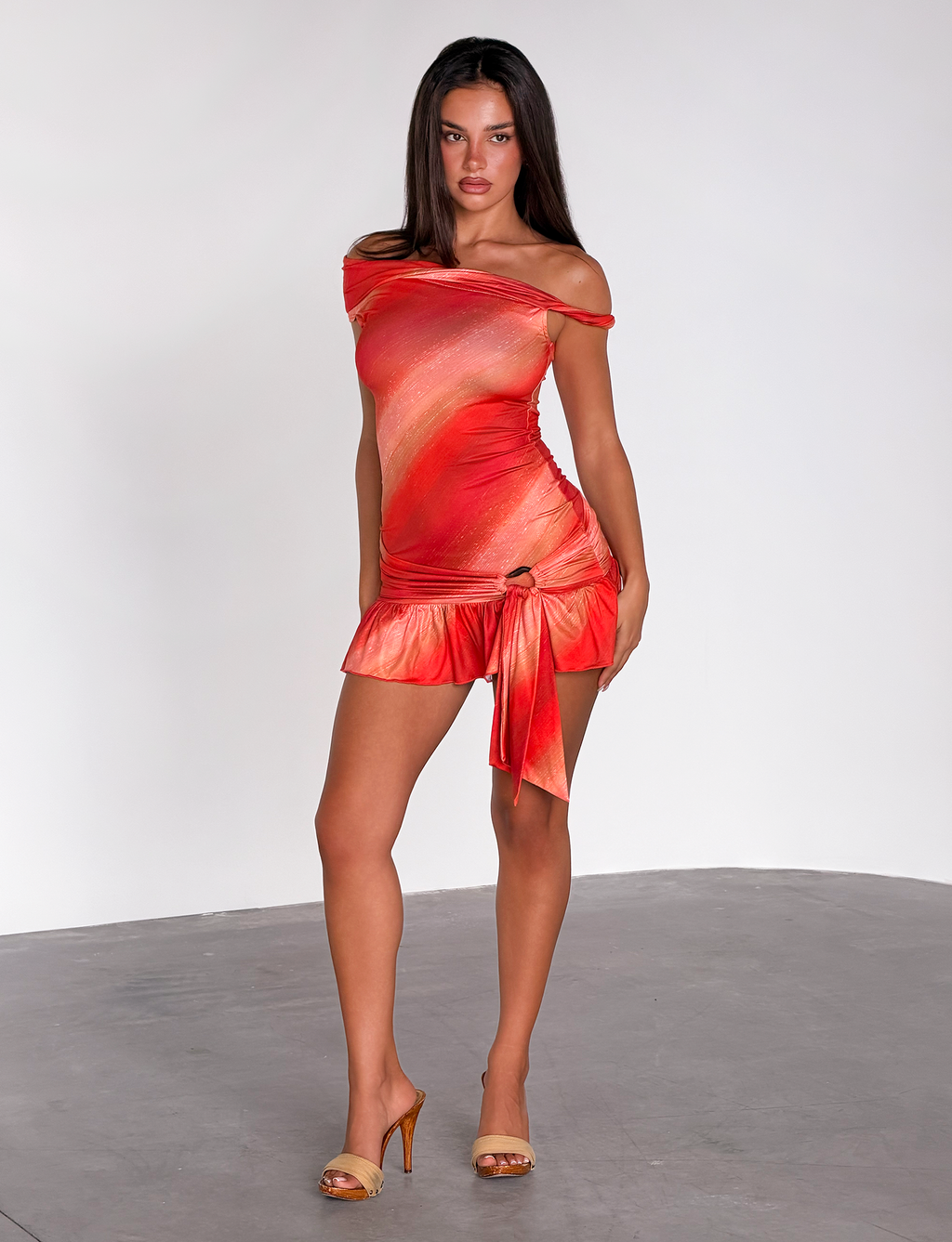 HAELO MINI DRESS - SUNRISE GLITTER STRIPE