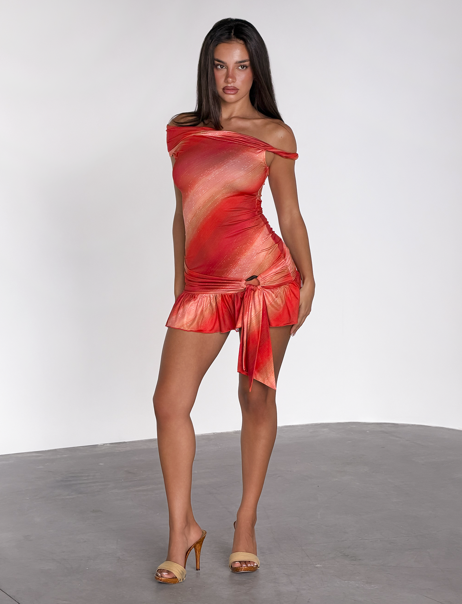 HAELO MINI DRESS - SUNRISE GLITTER STRIPE