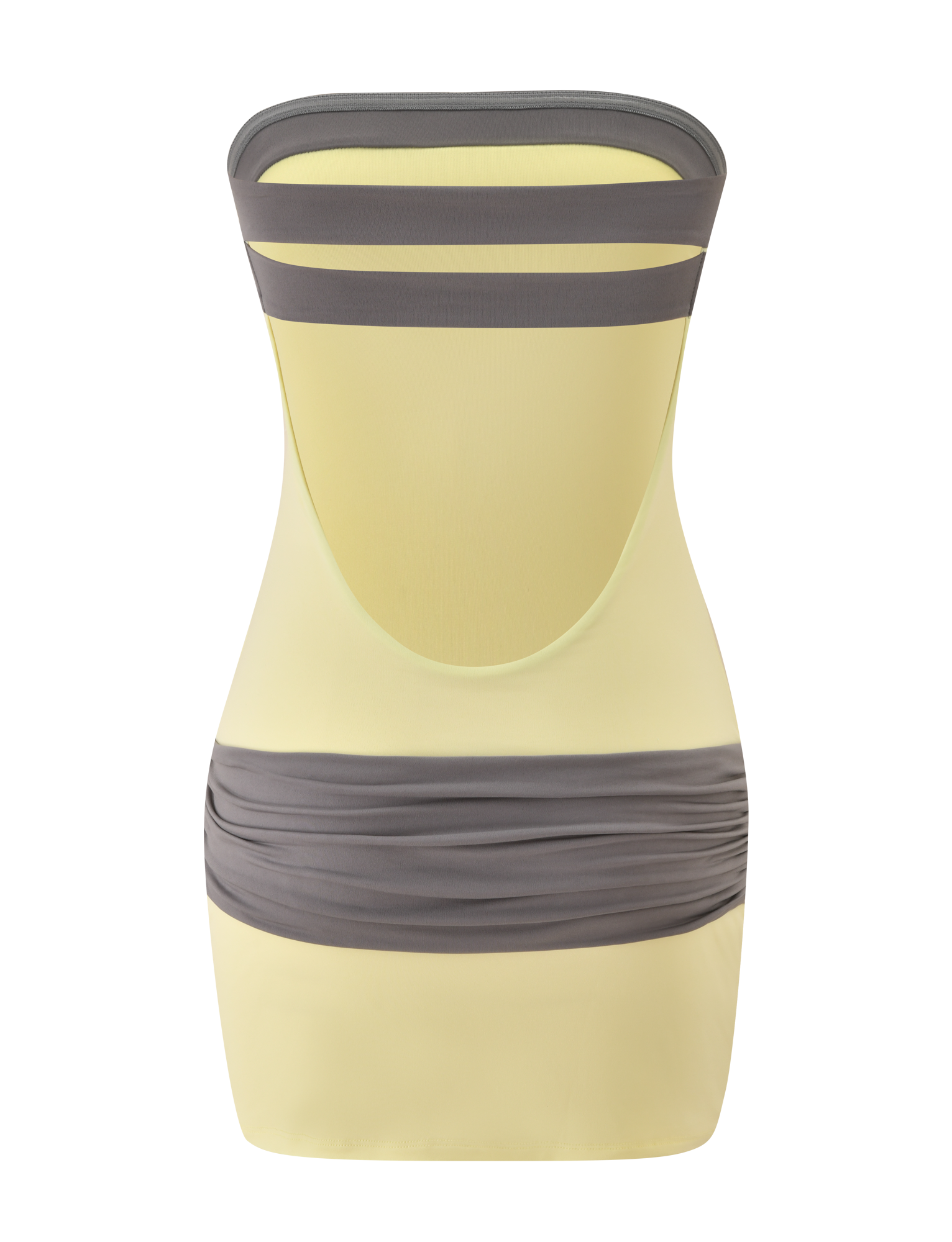 EOS MINI DRESS - BUTTER YELLOW AND GREY