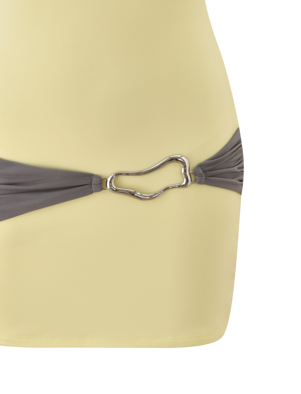 EOS MINI DRESS - BUTTER YELLOW AND GREY