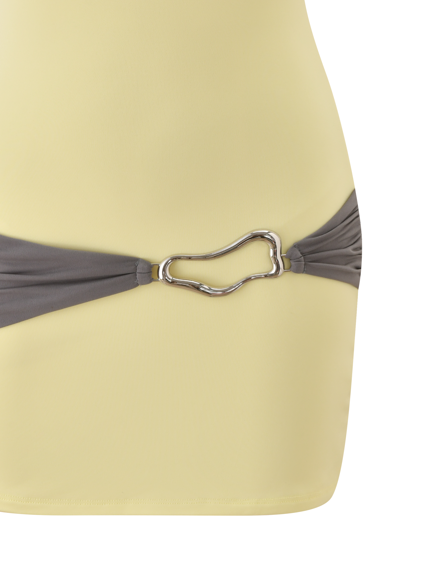 EOS MINI DRESS - BUTTER YELLOW AND GREY