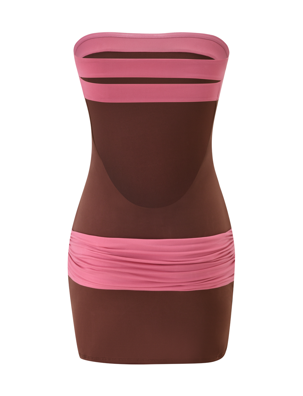 EOS MINI DRESS - ESPRESSO AND ROSE