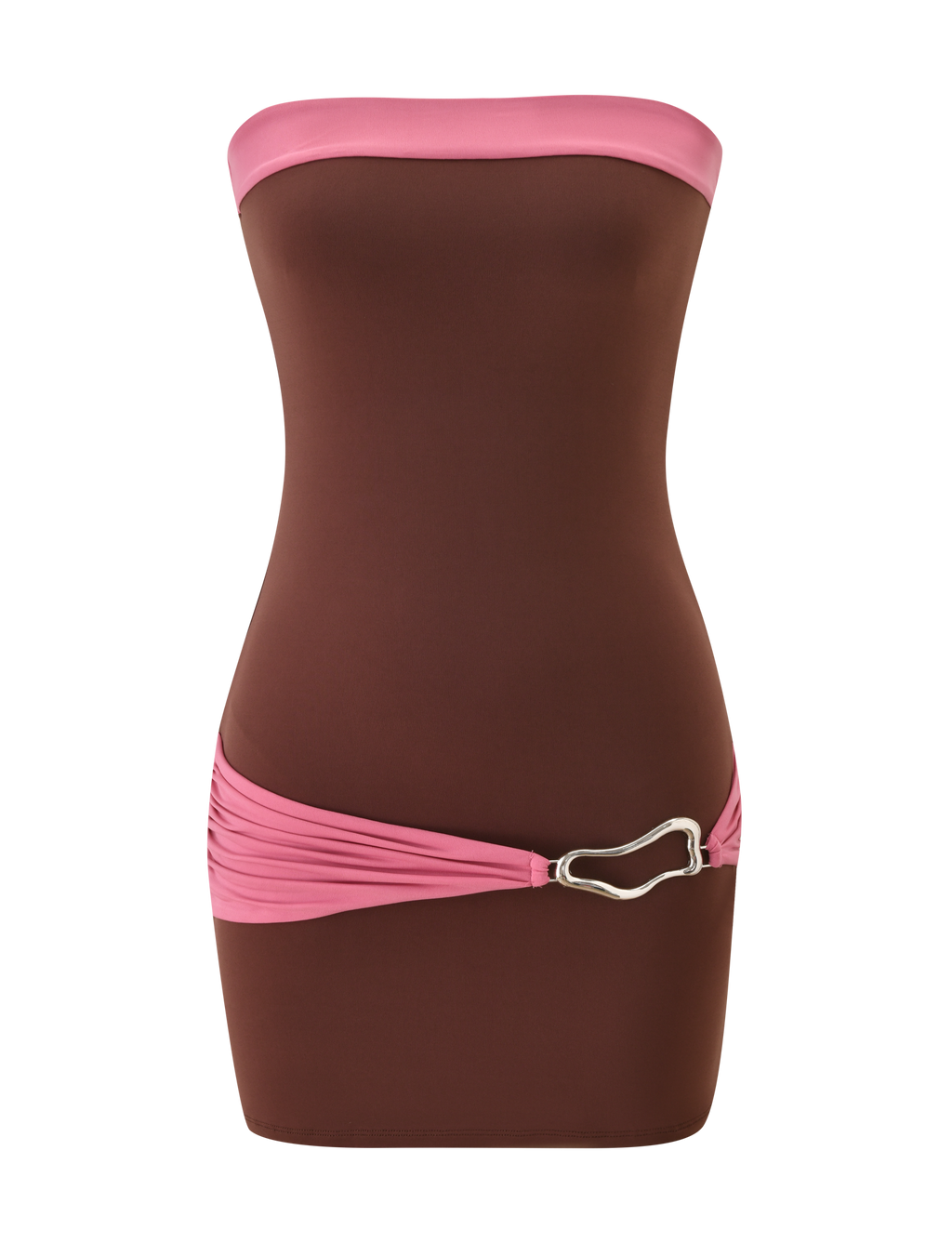 EOS MINI DRESS - ESPRESSO AND ROSE