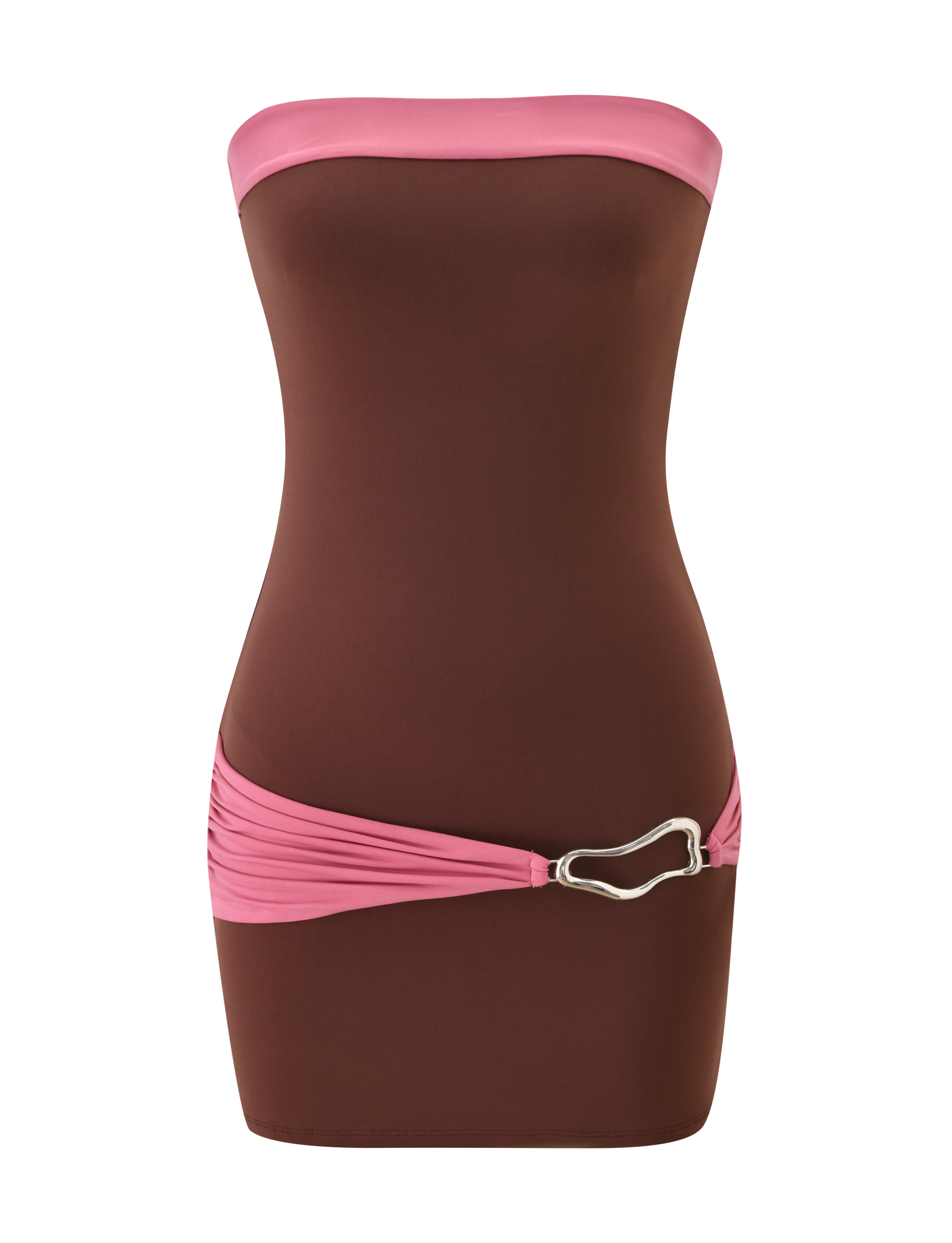 EOS MINI DRESS - ESPRESSO AND ROSE