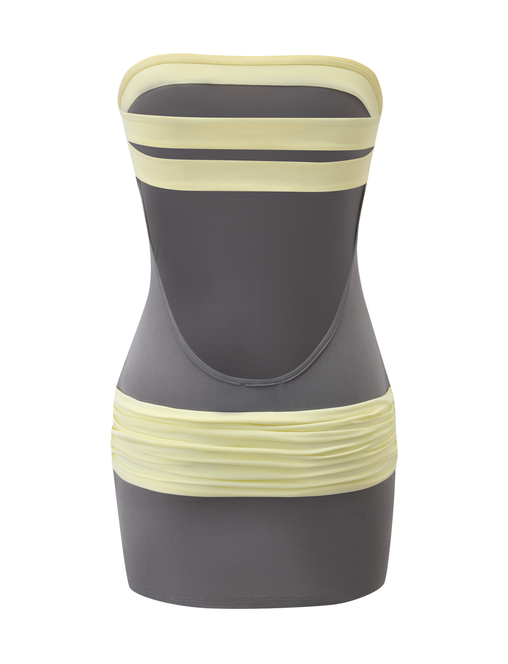 EOS MINI DRESS - GREY AND YELLOW