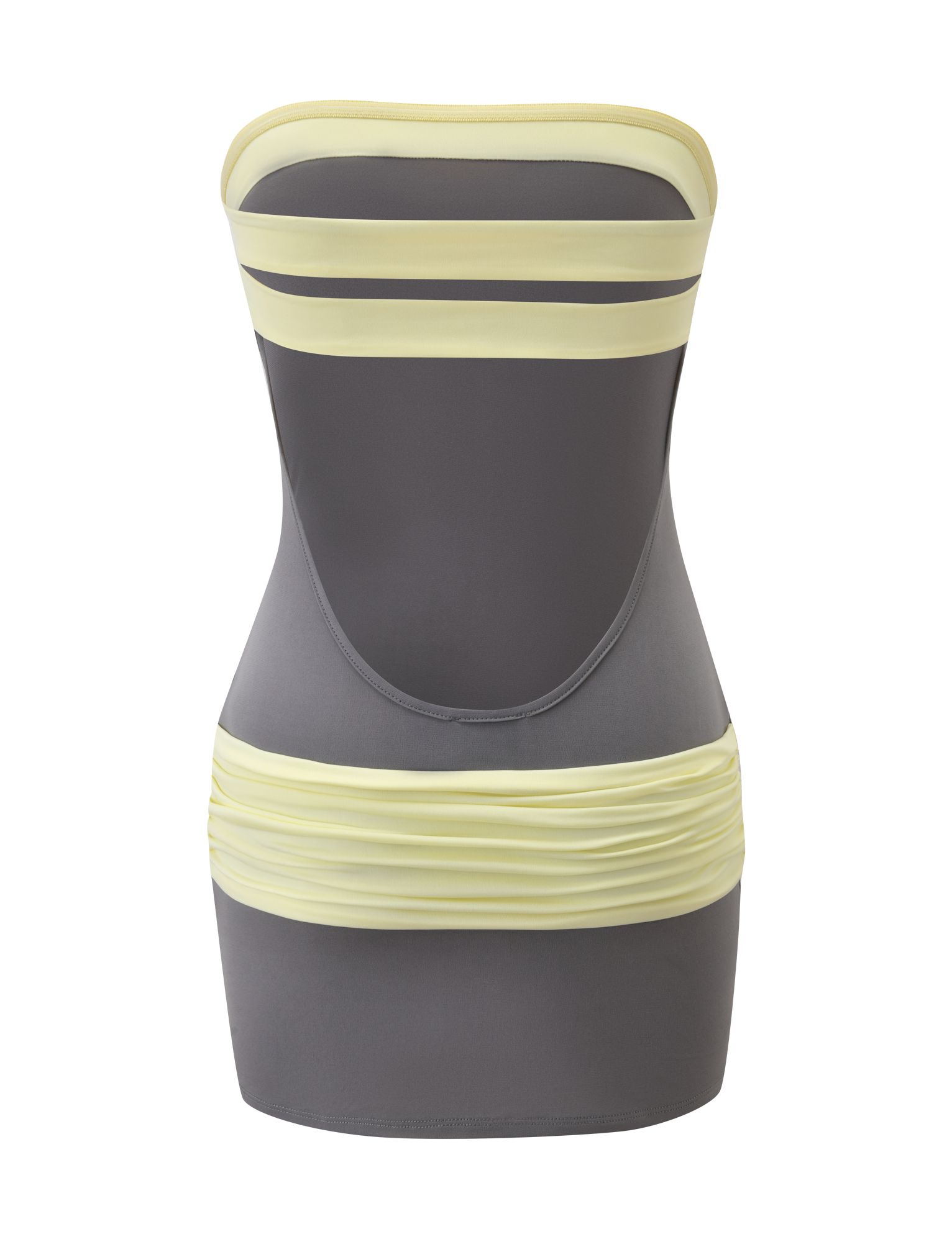 EOS MINI DRESS - GREY AND YELLOW